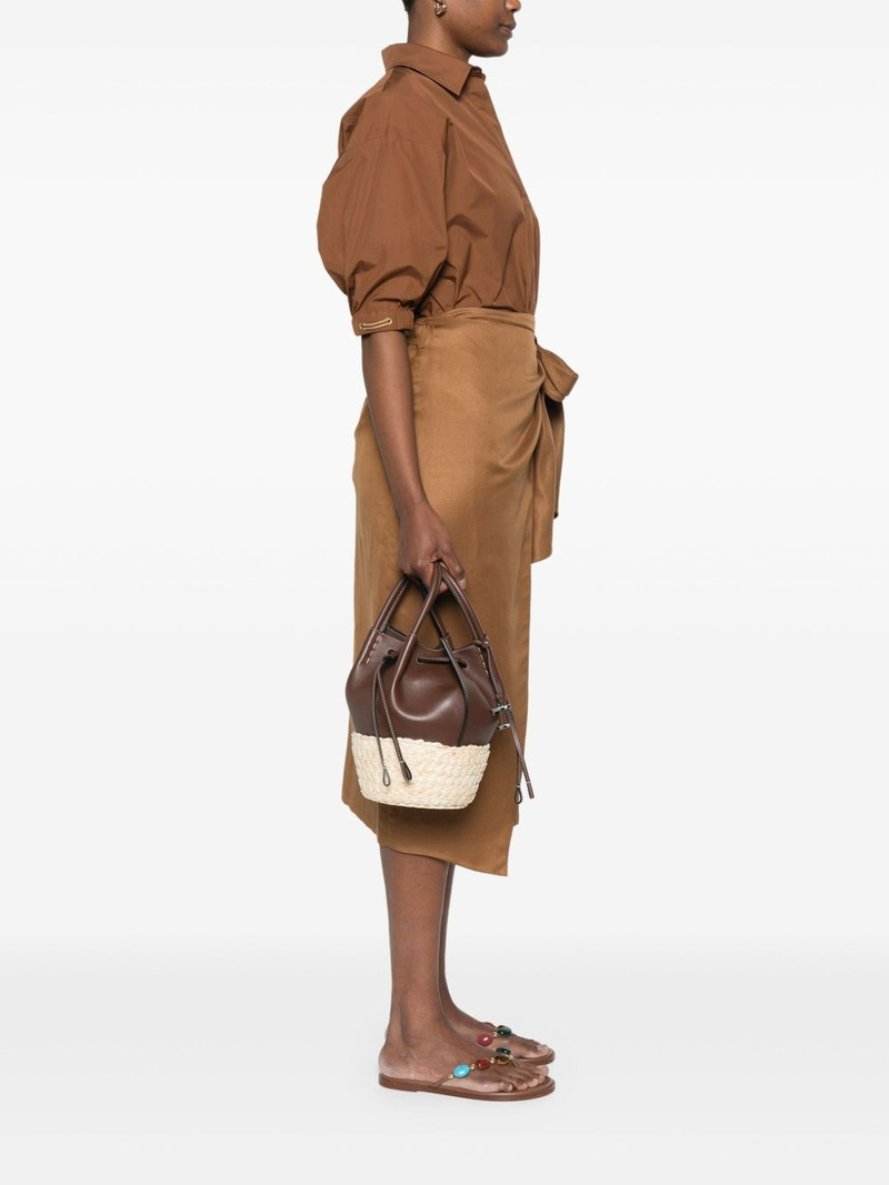 Tod's mini straw leather bucket bag outlook