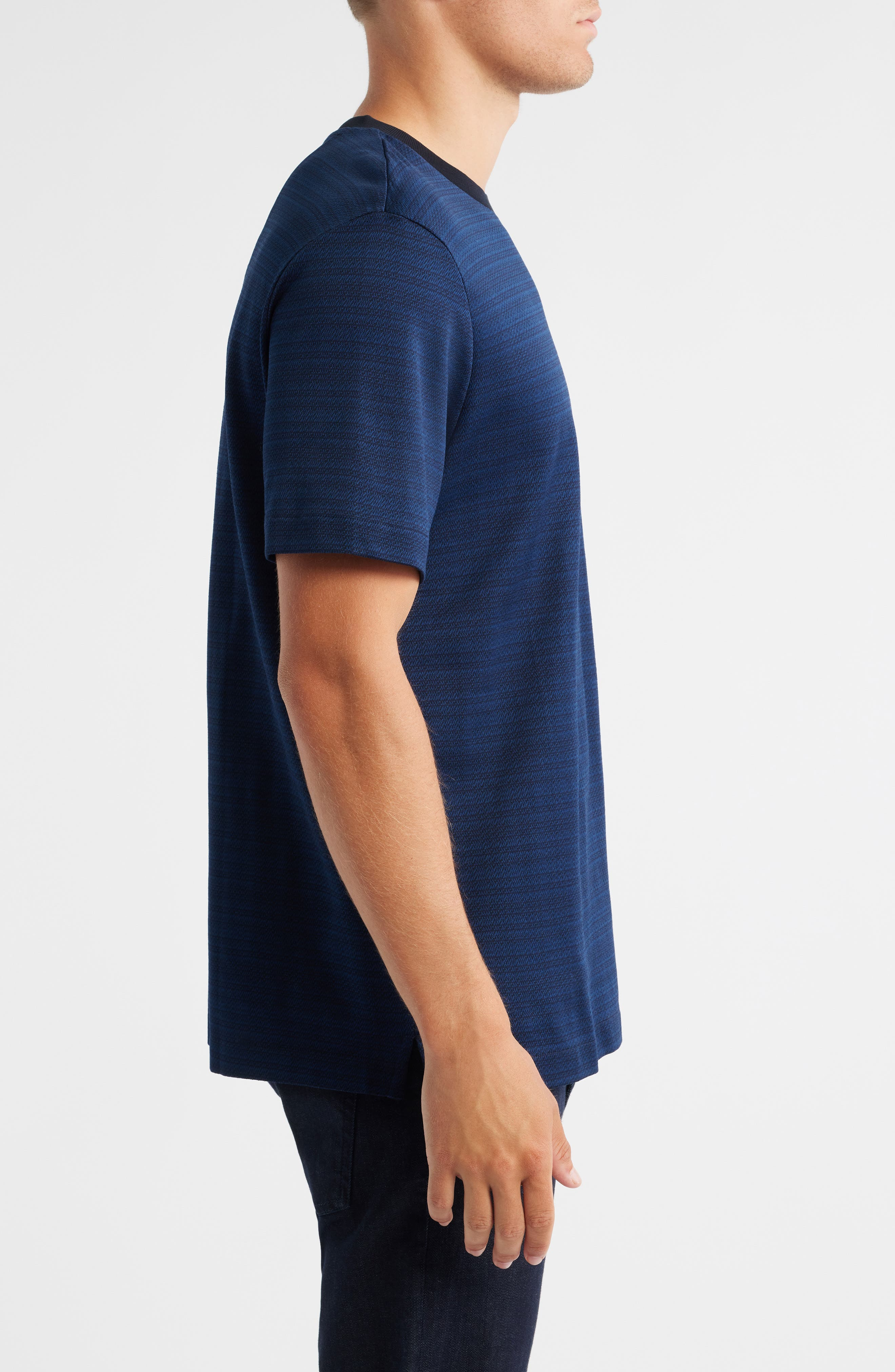 BOSS Taut Jersey Cotton T-Shirt in Dark Blue at Nordstrom - 3
