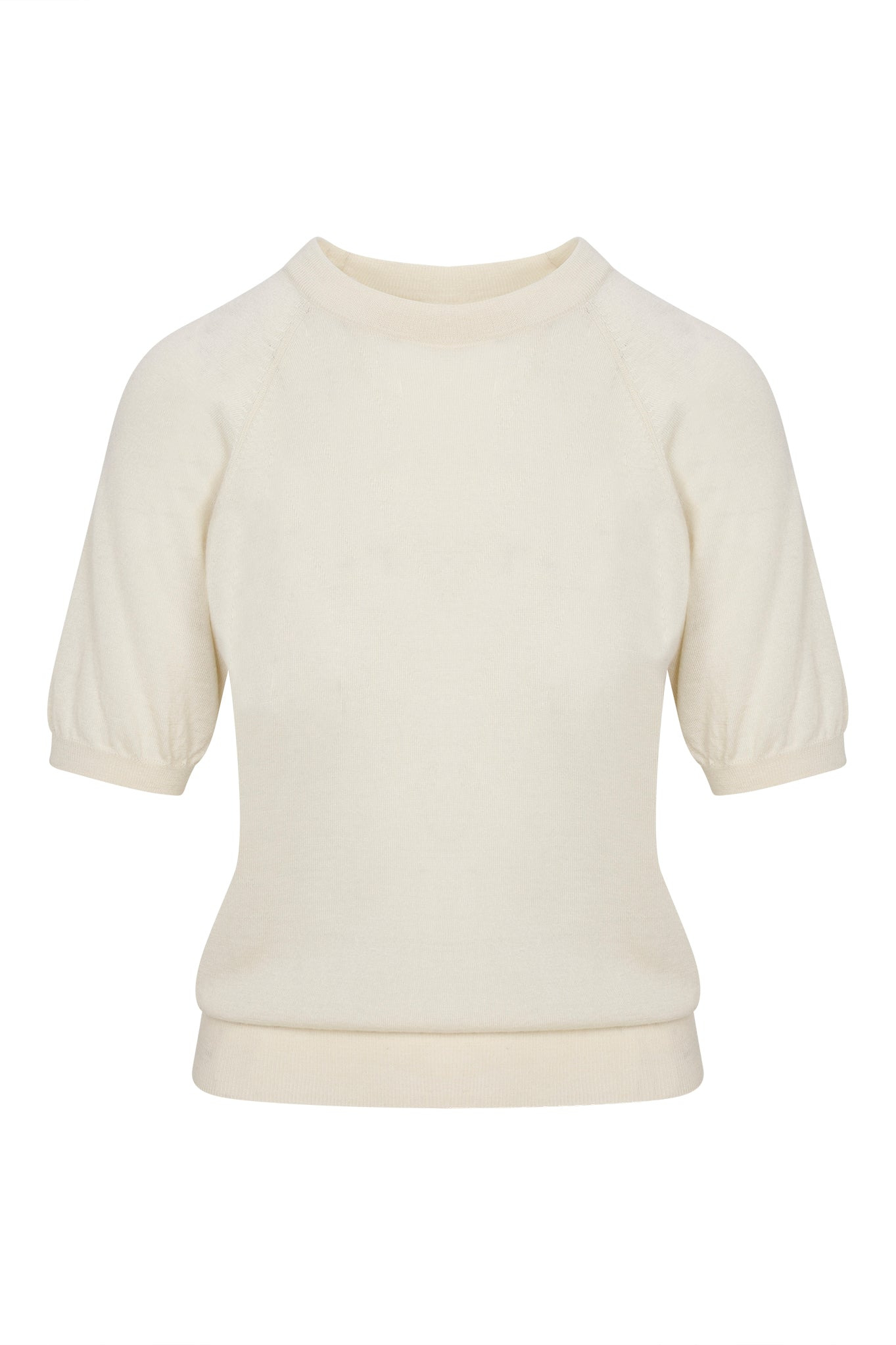 CHALK CASHMERE SHORT SLEEVE RAGLAN SWEATER - 6