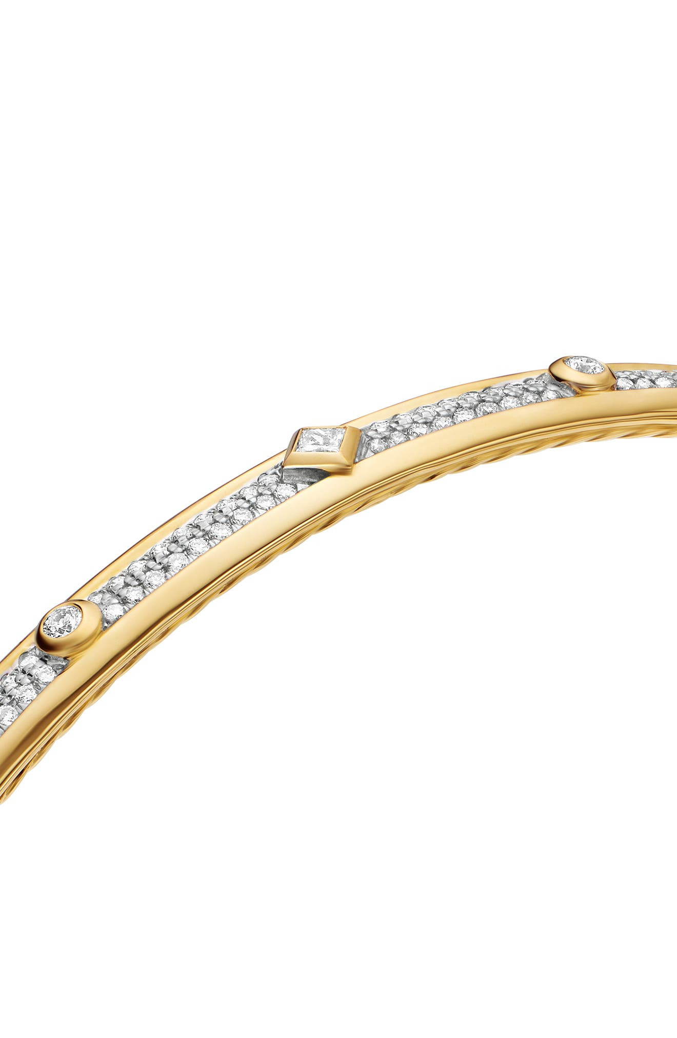 David Yurman Modern Renaissance Bangle Bracelet in 18K Yellow Gold with Full Pavé Diamonds, 4.5mm at - 6