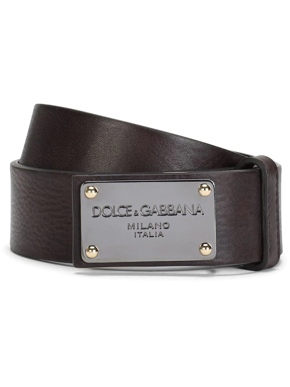 logo plaque leather belt - 1