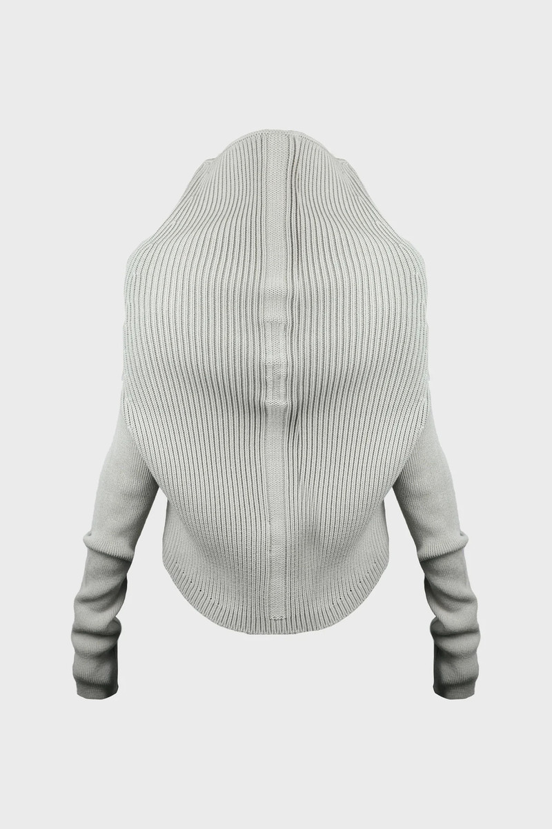 Rick Owens Long Sleeve Cowl Wool Knit Top outlook