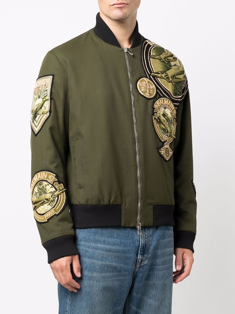 multi-badge aviator jacket - 3