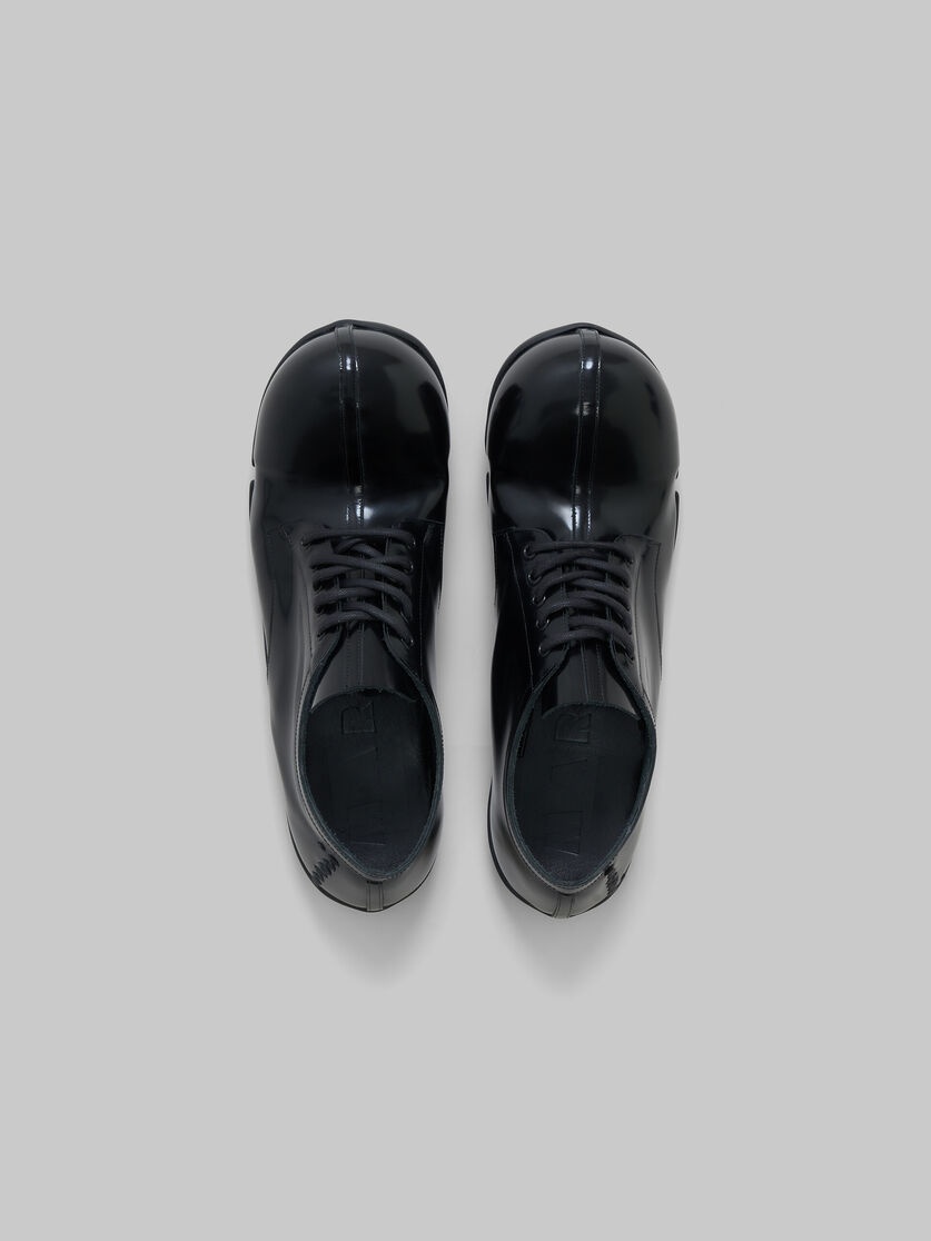 BLACK PATENT LEATHER WAVE LACE UP - 4
