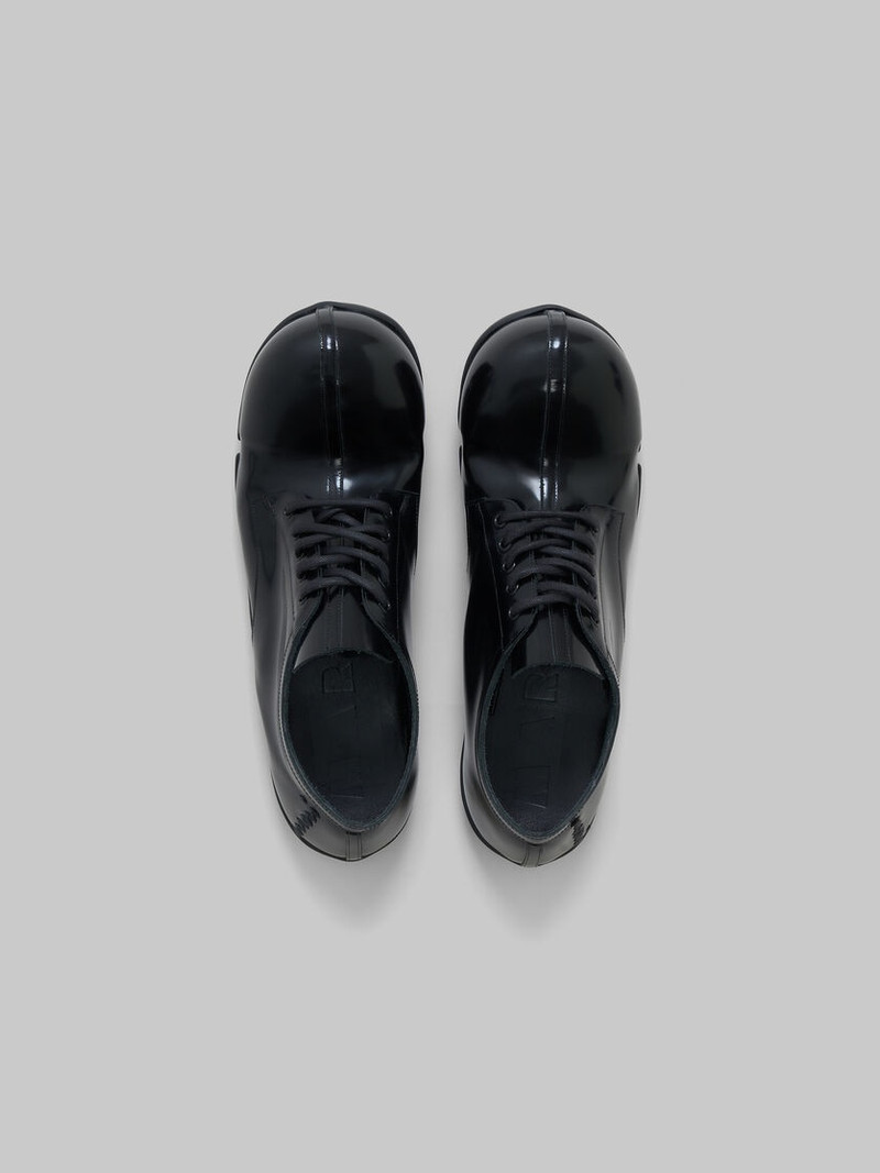 BLACK PATENT LEATHER WAVE LACE UP 4