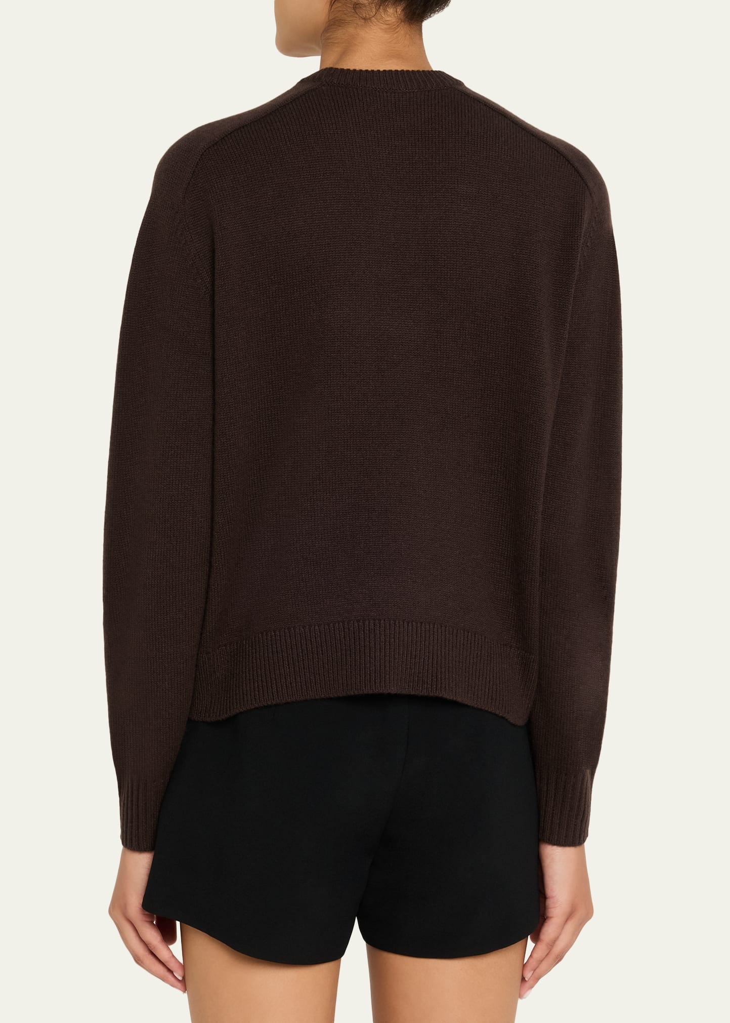 Cashmere Cropped Crewneck Sweater - 3