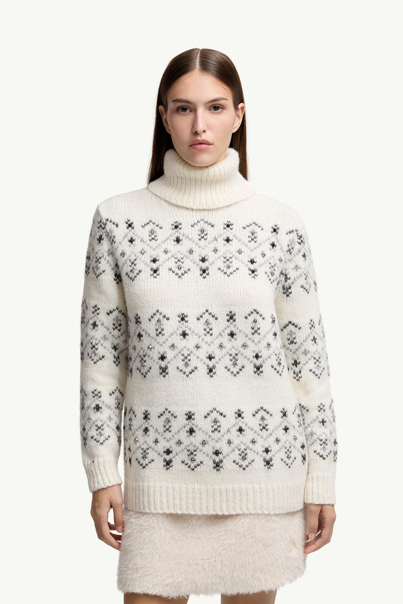 Crystal-Embroidered Alpaca & Wool Blend Turtleneck Sweater 4