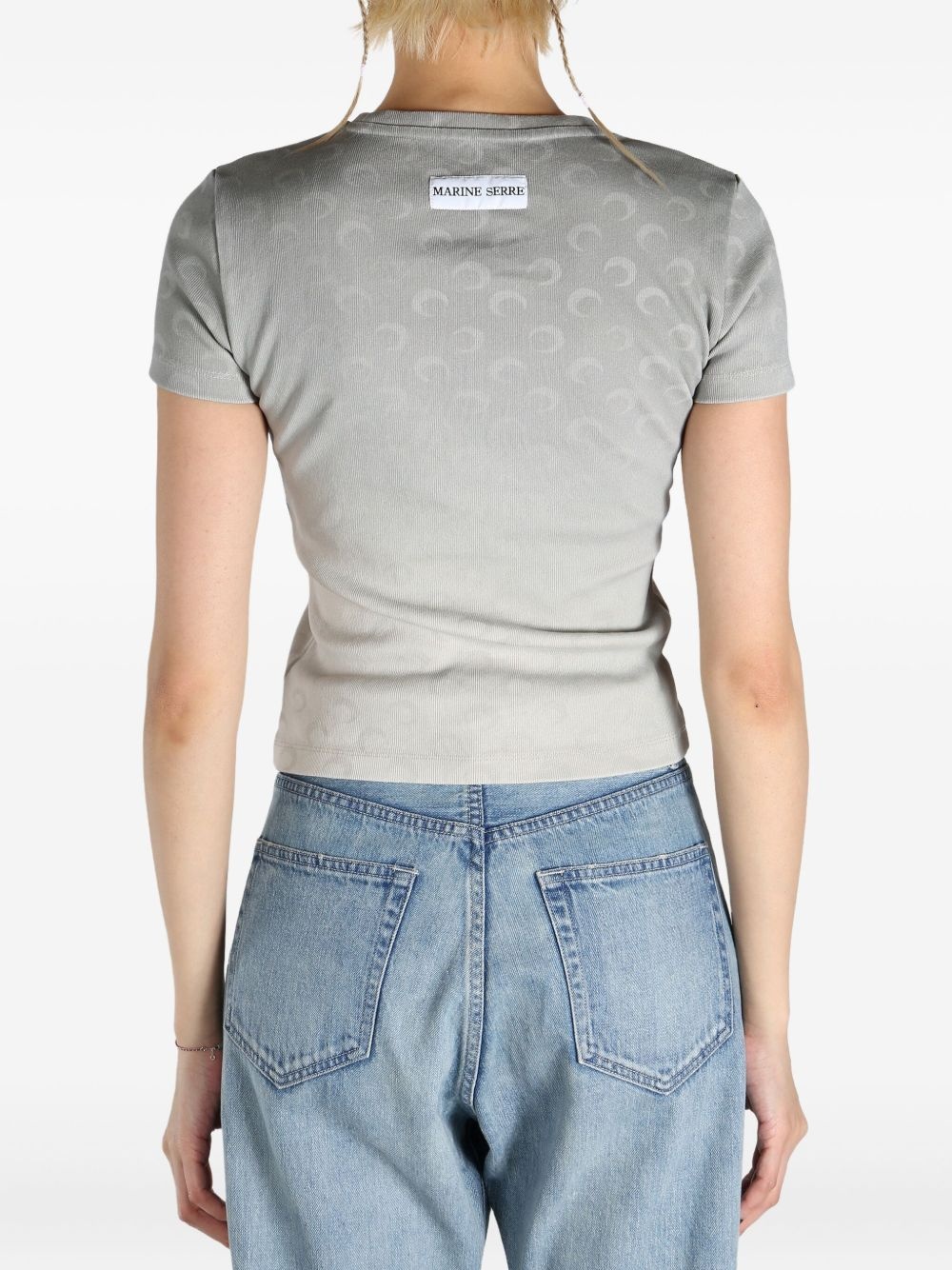 crescent moon-motif t-shirt - 4