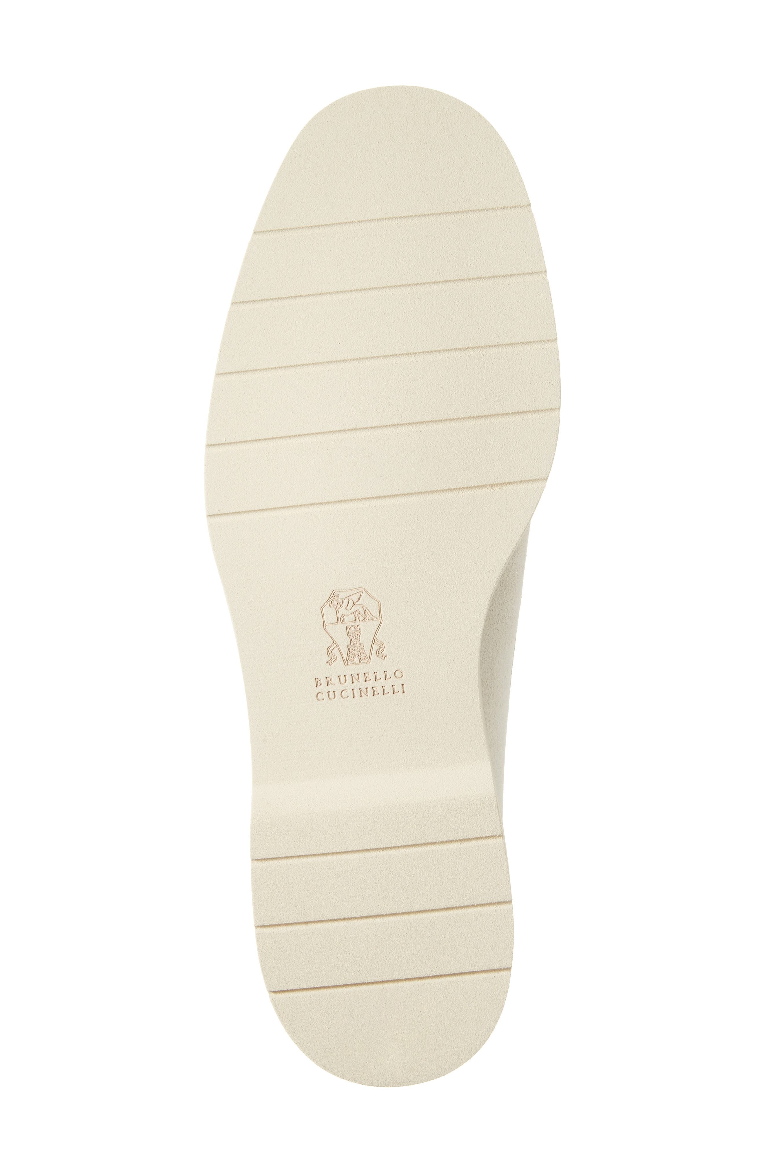 Brunello Cucinelli Sail Monili Trim Boat Shoe in Bianco Ottico at Nordstrom - 6