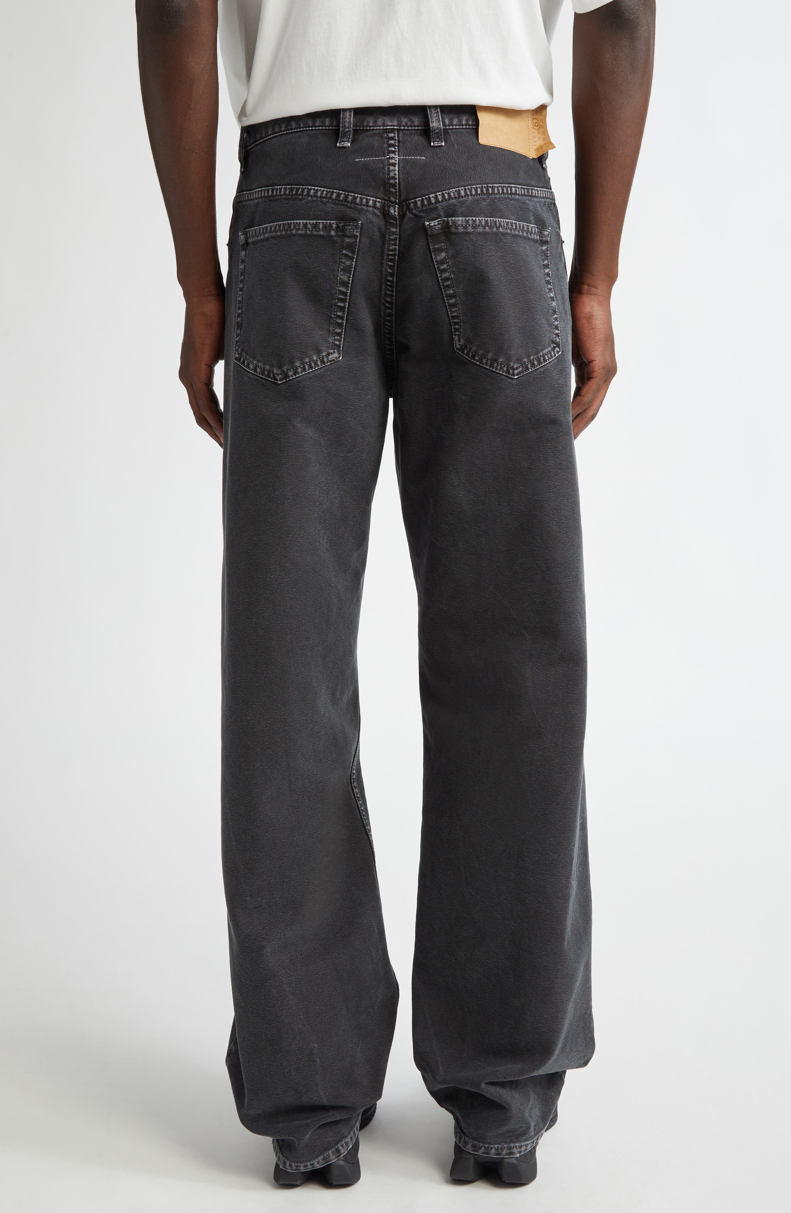 MM6 Maison Margiela 5-Pocket Straight Leg Jeans in Black at Nordstrom - 3