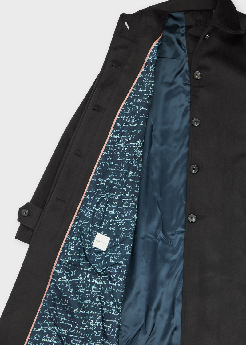Women's Navy Wool-Cashmere Blend Back-Button Coat 5