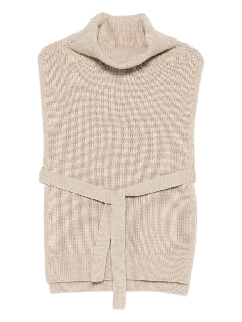 roll-neck belted knitted top 1
