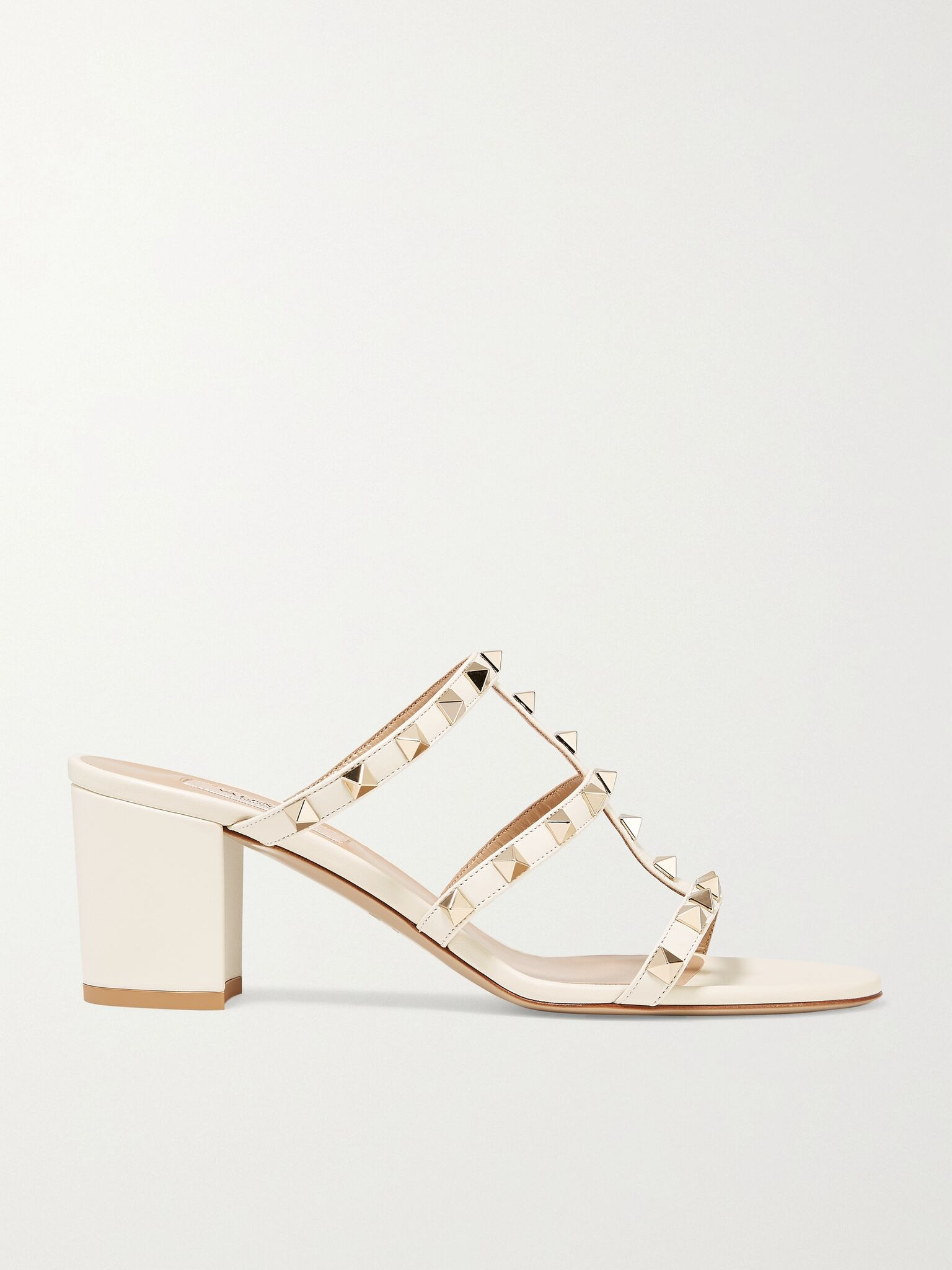 Valentino Garavani The Rockstud 60 leather mules Ivory - 1
