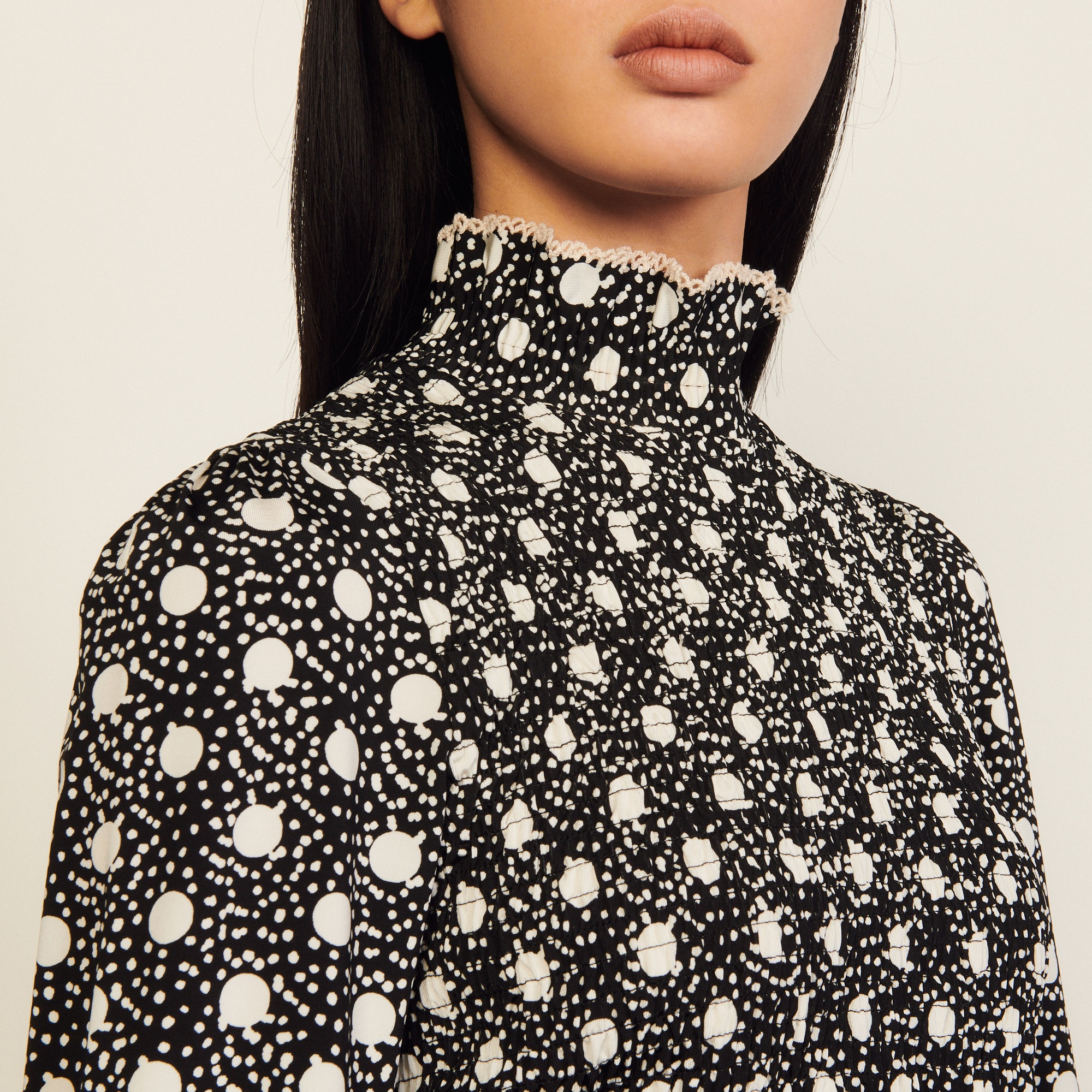 Printed T-shirt with smocking - 5
