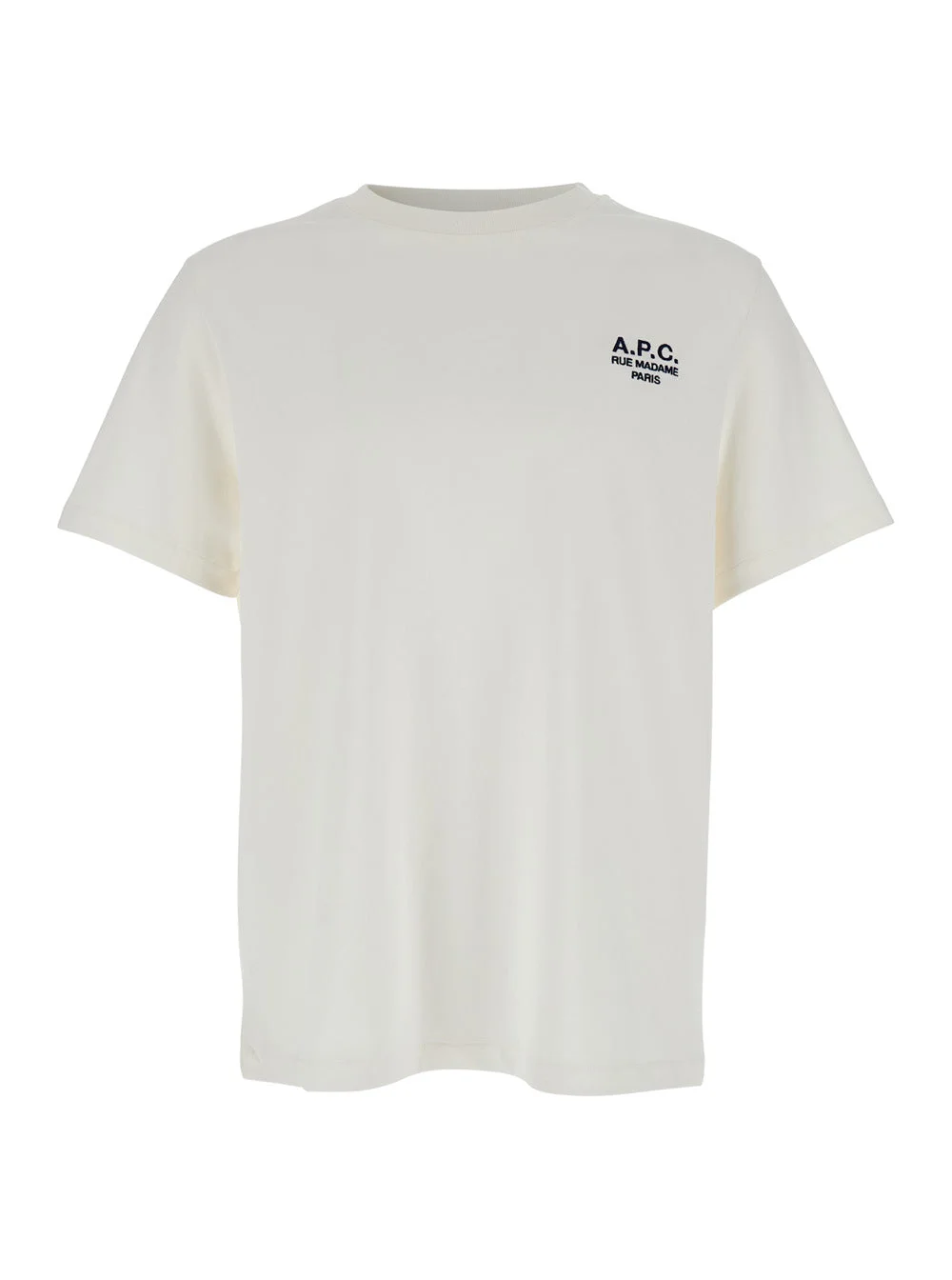 A.P.C. Women White Crewneck T-Shirt With Logo Embroidered On The Front In Cotton Woman - 1