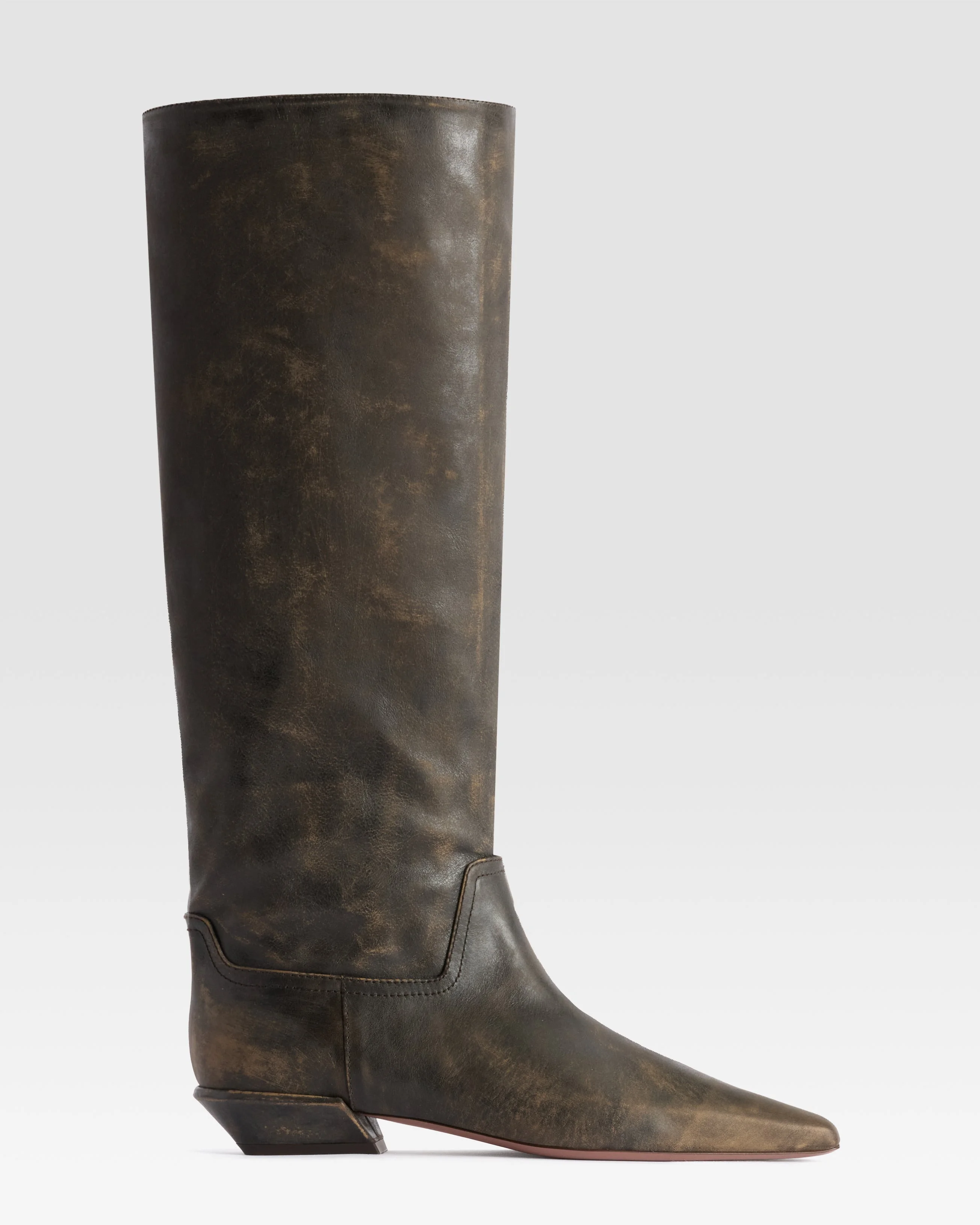 VINTAGE-EFFECT LEATHER BOOT - 1