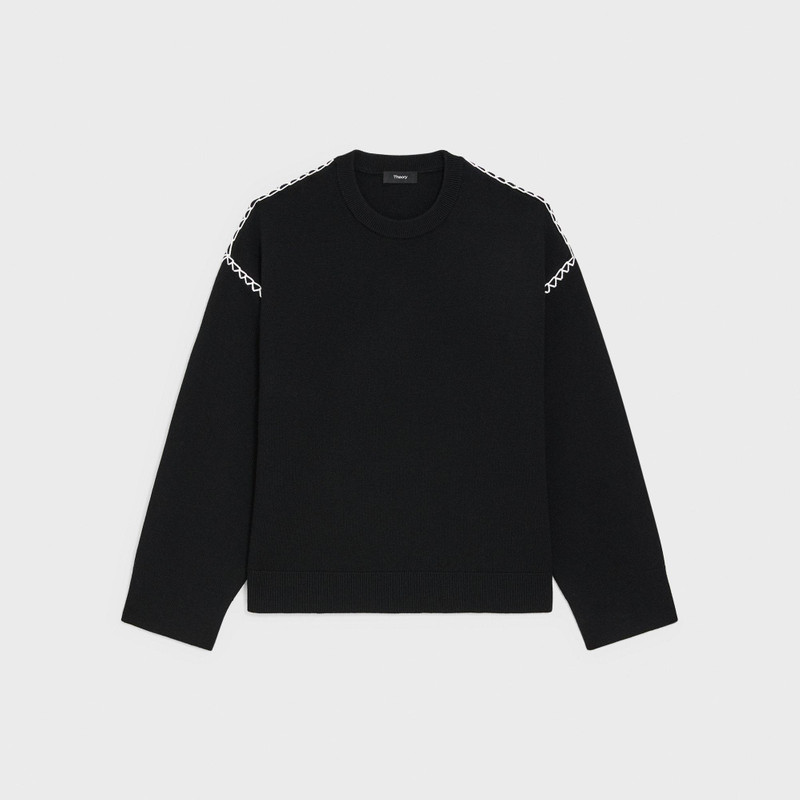 Blanket Stitch Sweater in Merino Wool 1