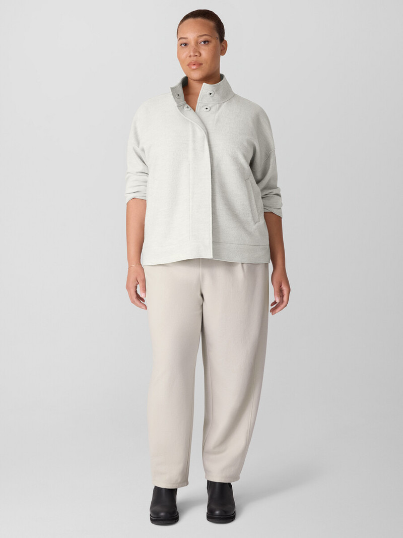 Lightweight Boiled Wool Stand Collar Jacket in Regenerative Wool 6