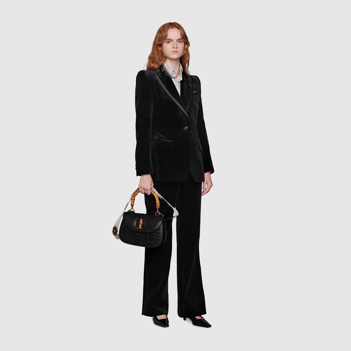 Stretch velvet flared pant - 2