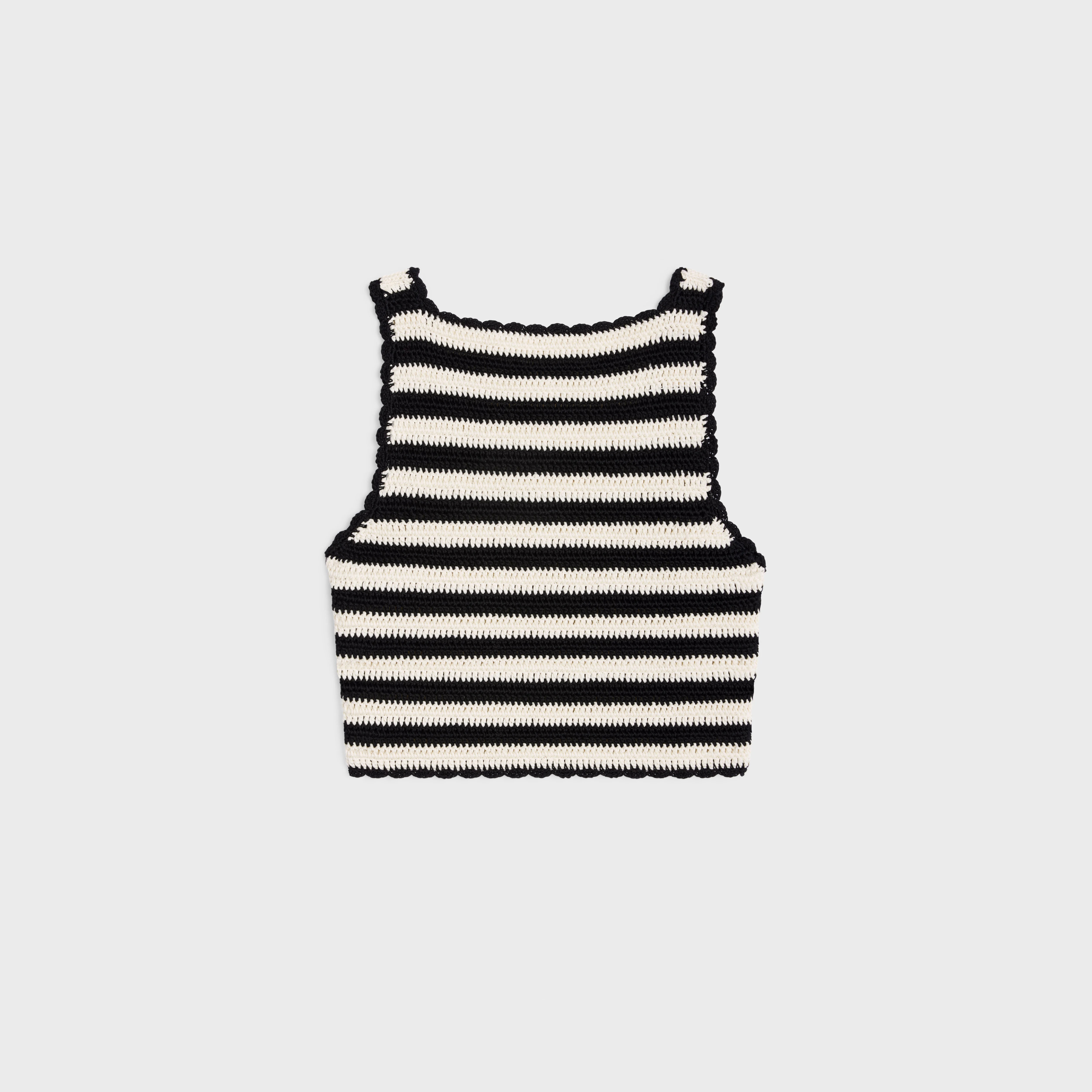 triomphe striped crop top in crocheted cotton - 2