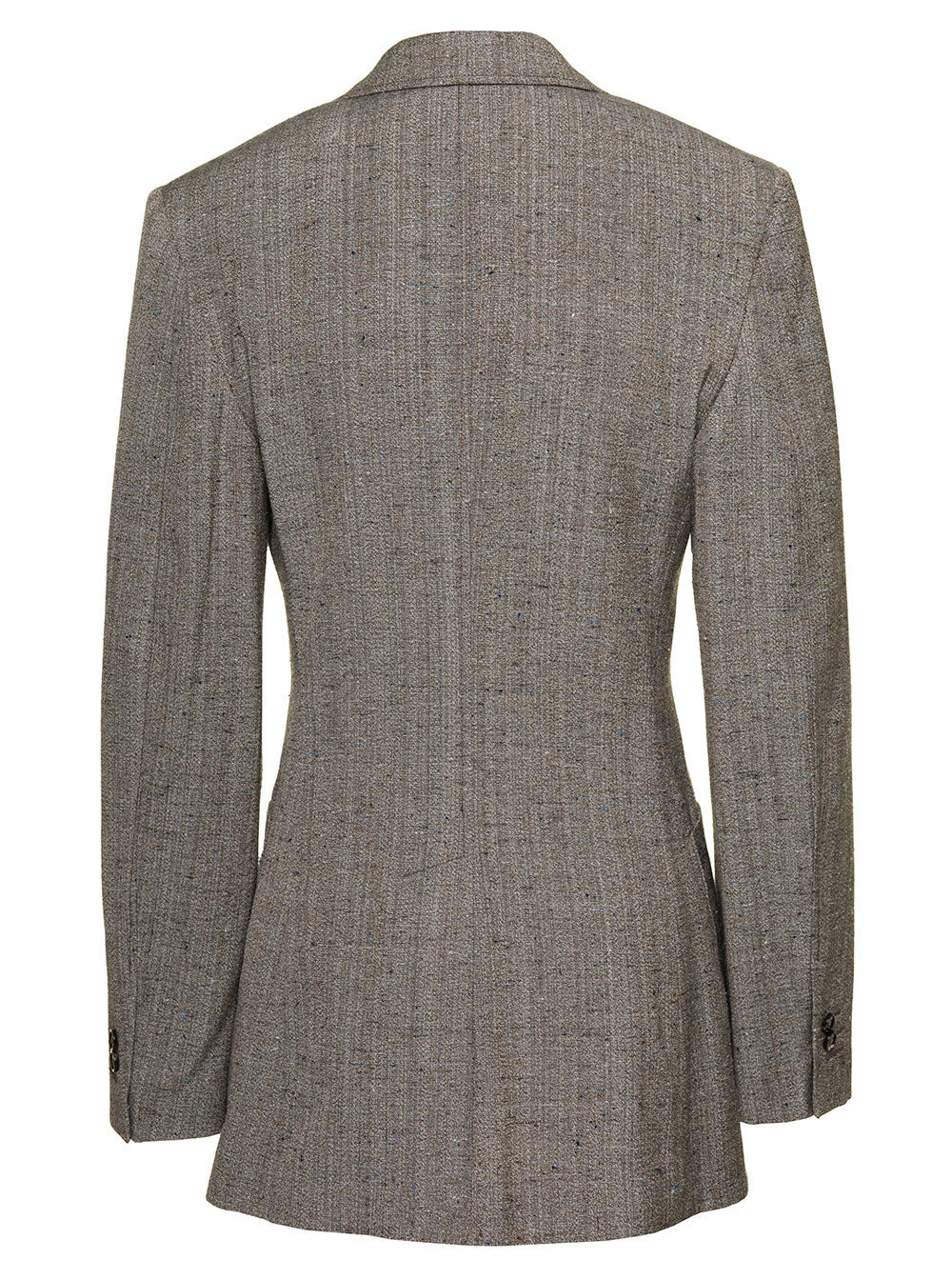 Bottega Veneta Women Grey Single-Breasted Slim-Fitted Jacket With Single Button In Viscose Blend Wom - 2