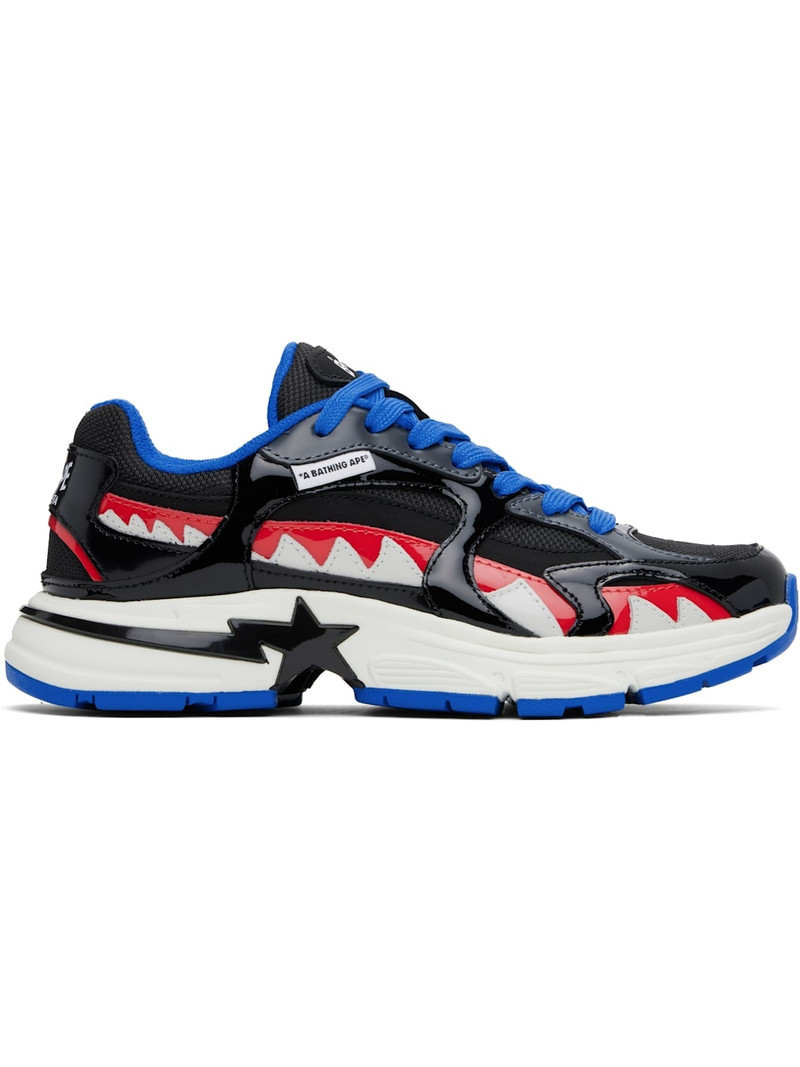 블랙 & 블루 'BAPE'상어 STA #3 운동화 - 1