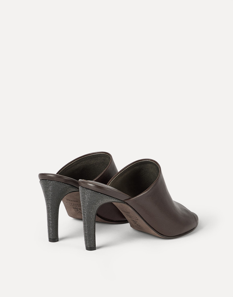 Brunello Cucinelli Classic leather heels with precious details outlook
