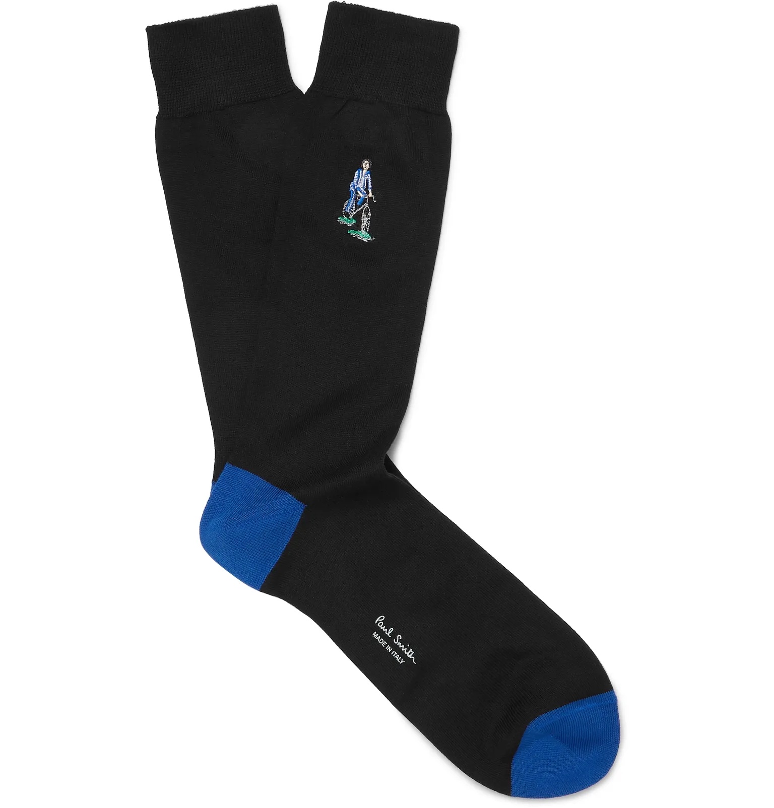 Embroidered Cotton-Blend Socks - 1