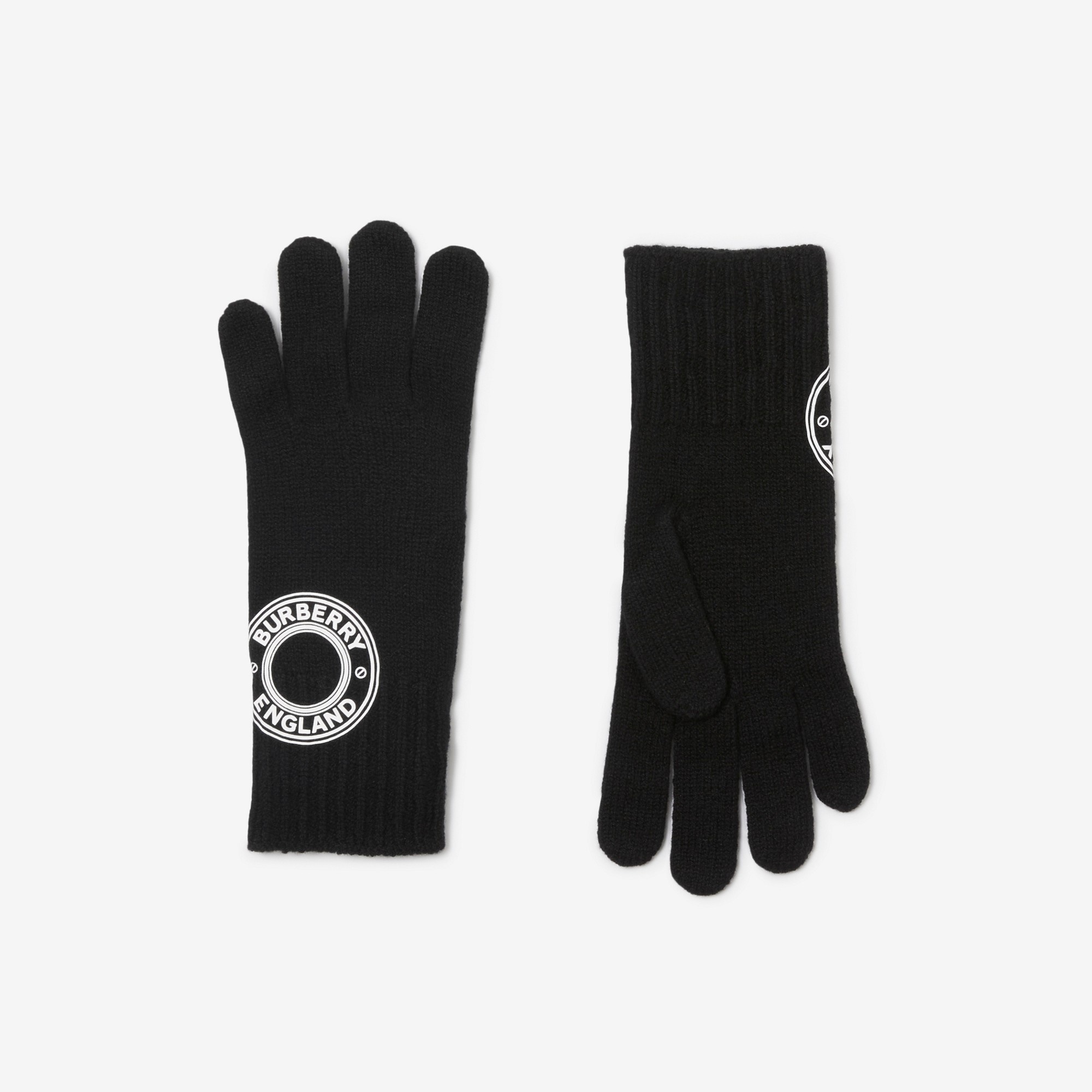 Logo Graphic Cashmere Blend Gloves - 1