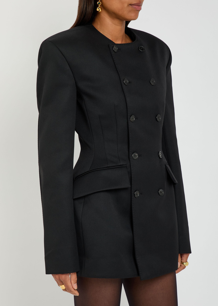 Wardrobe.nyc X Rhw Double-breasted Wool-blend Mini Blazer Dress - 2