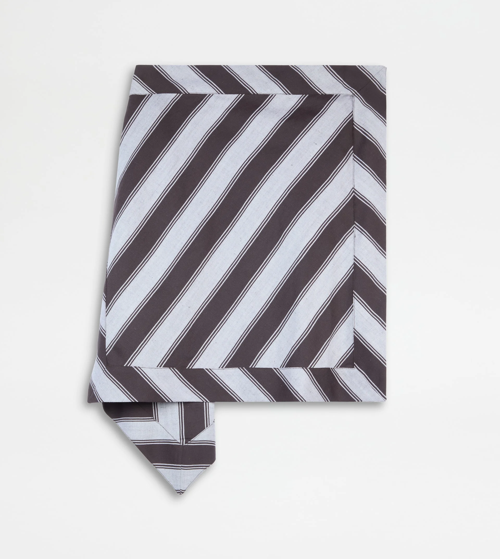 LINEN BLEND ASYMMETRIC SKIRT - BROWN, ICE GRAY - 1