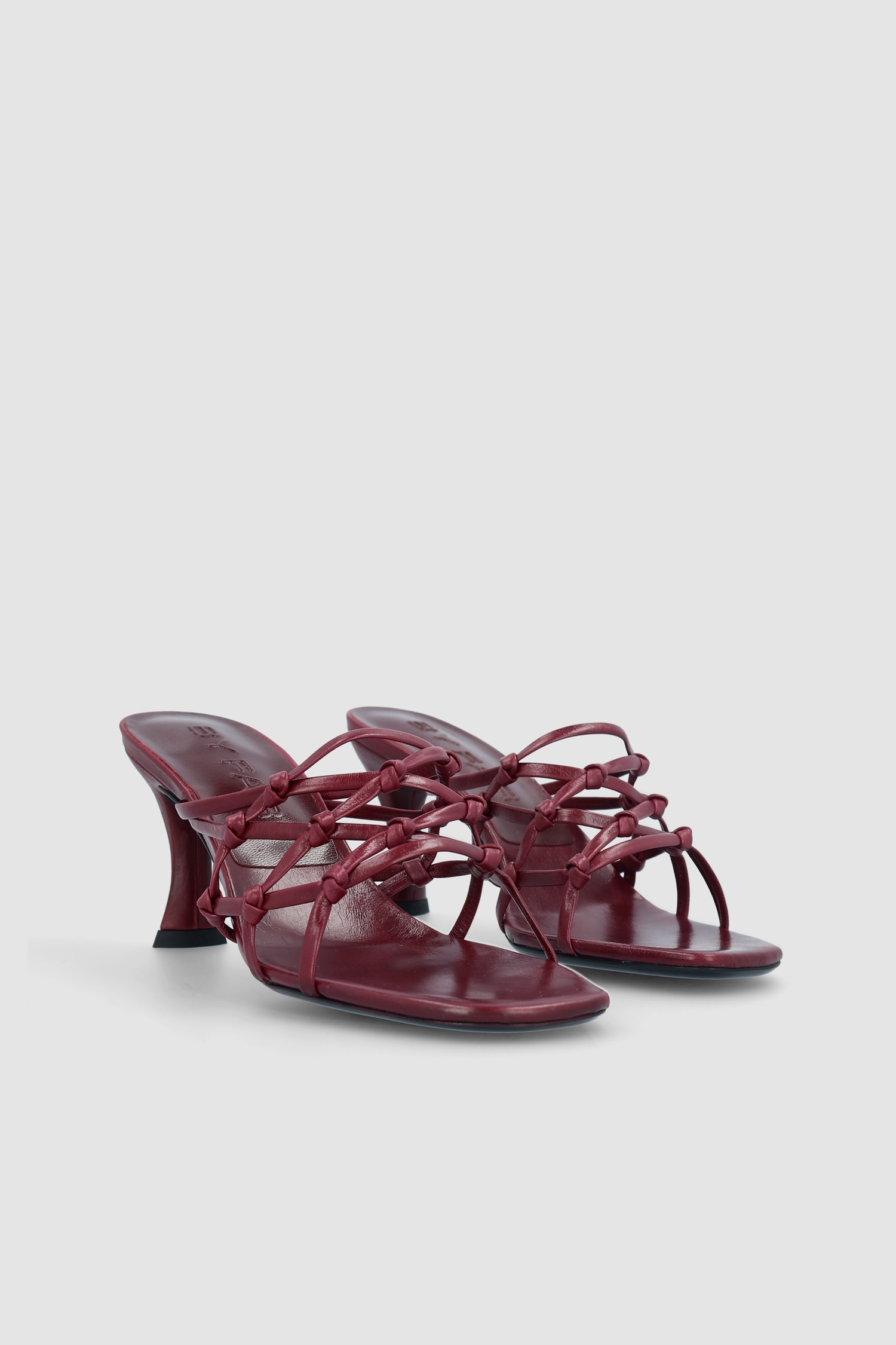 Malaya Sour Cherry Creased Calf Leather Mule - 2