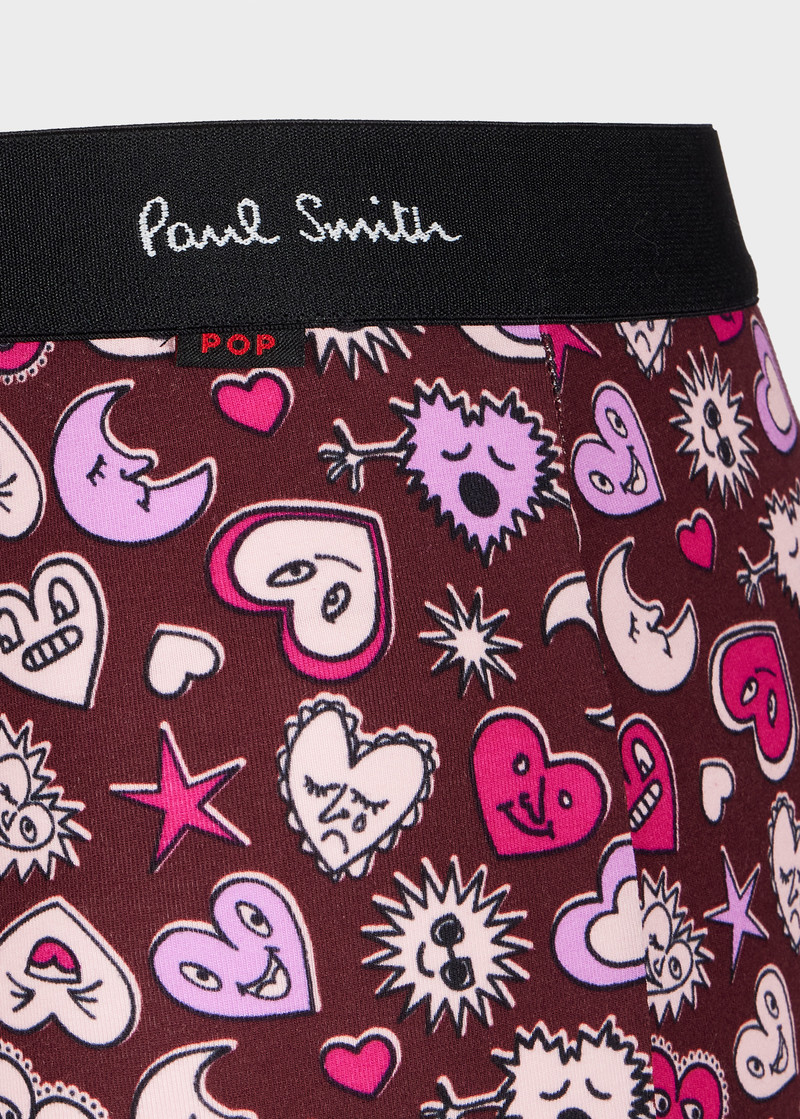 Burgundy 'Hearts and Stars' Boxer Briefs 3