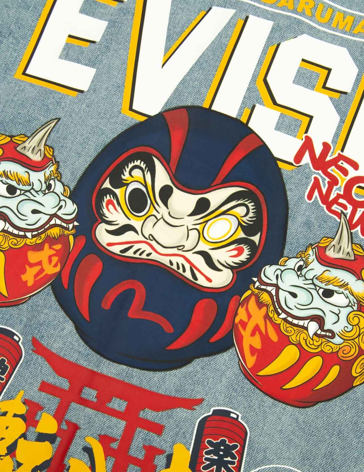 Daruma Buddies Print Denim Shirt - 15