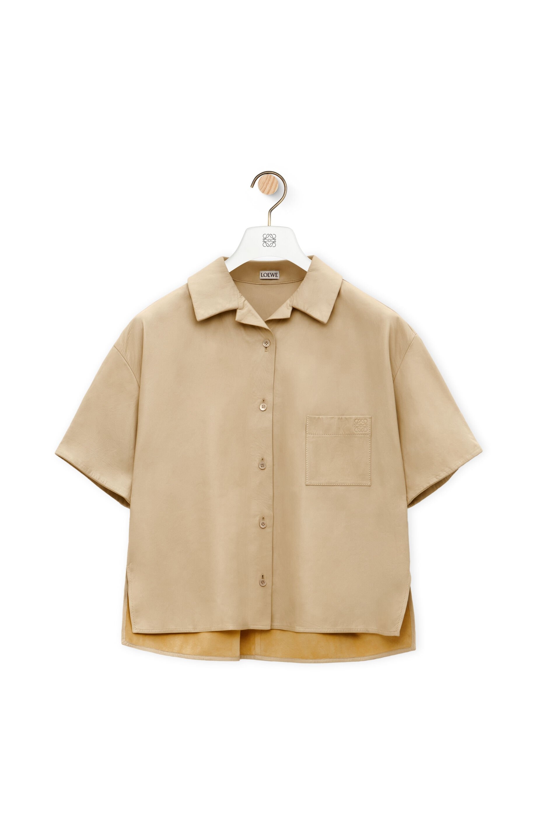 Short sleeve shirt in nappa lambskin - 1