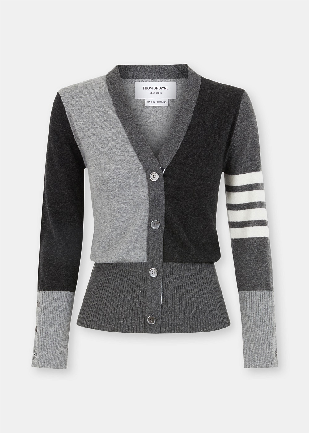 Grey Cashmere Funmix Cardigan - 1