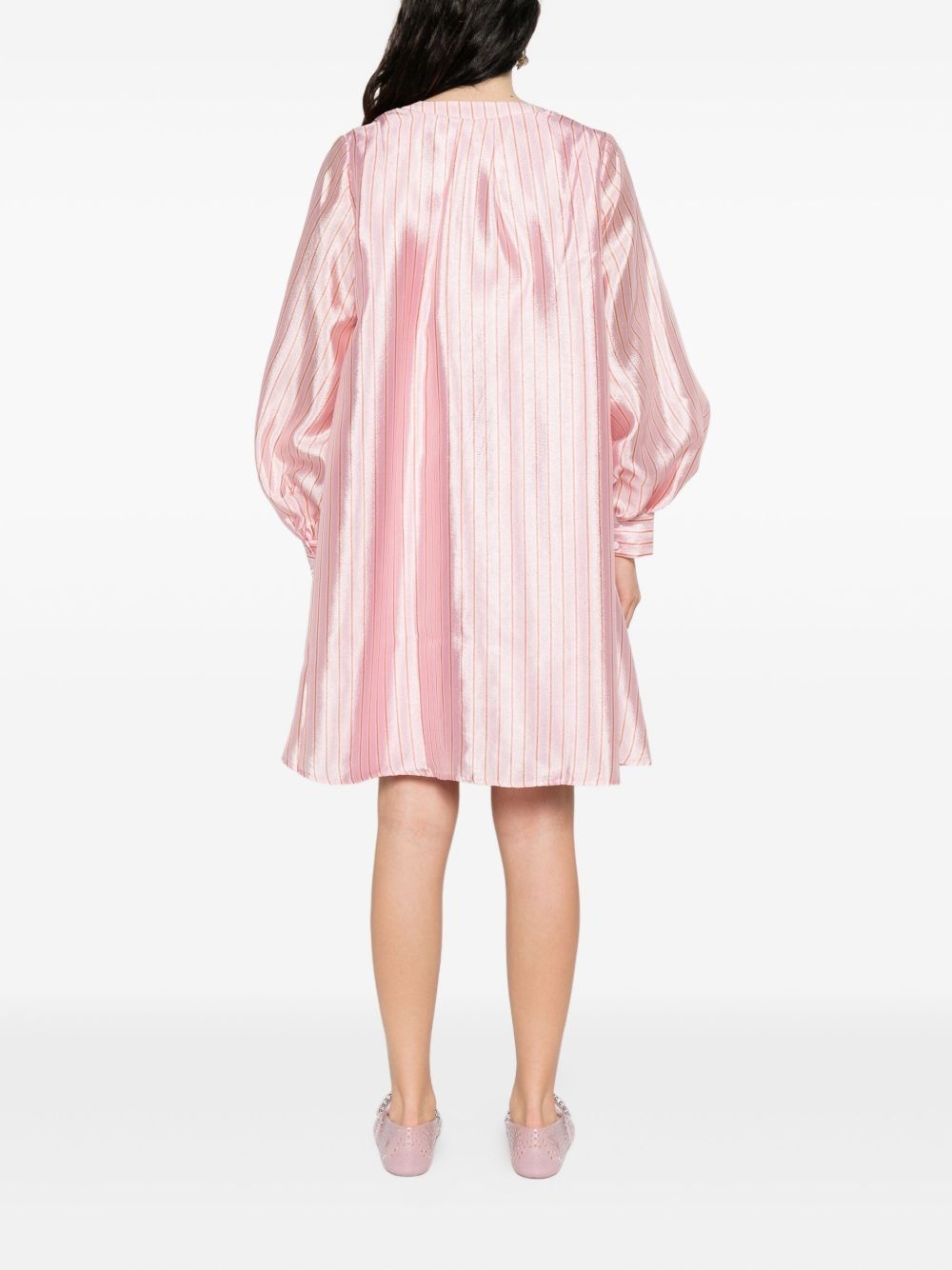 Yorando stripe V-neck dress - 4