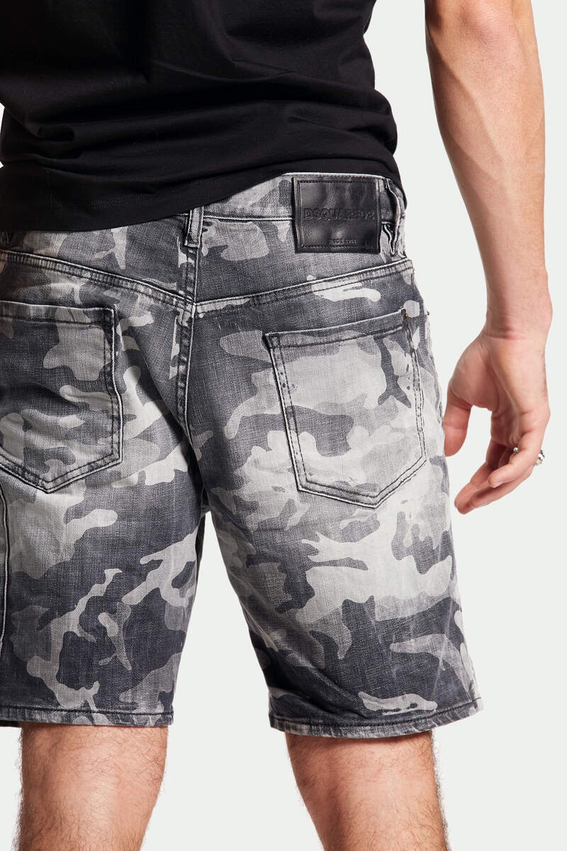 GREY CAMO WASH MARINE SHORTS - 3