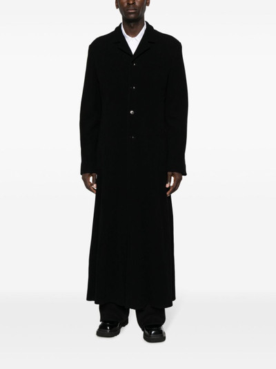 Yohji Yamamoto notched-lapels single-breasted coat outlook