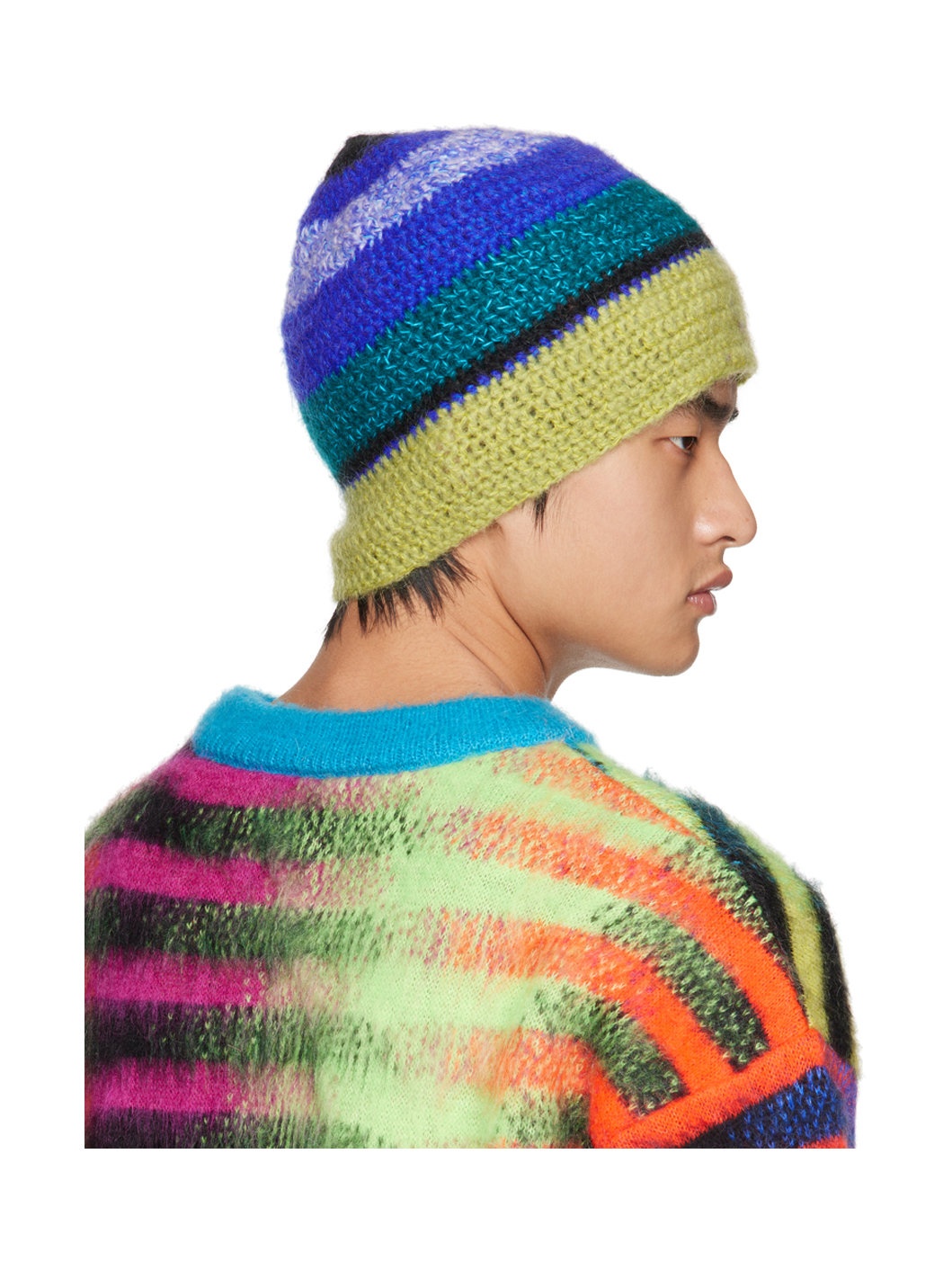 Blue Crochet Beanie - 3