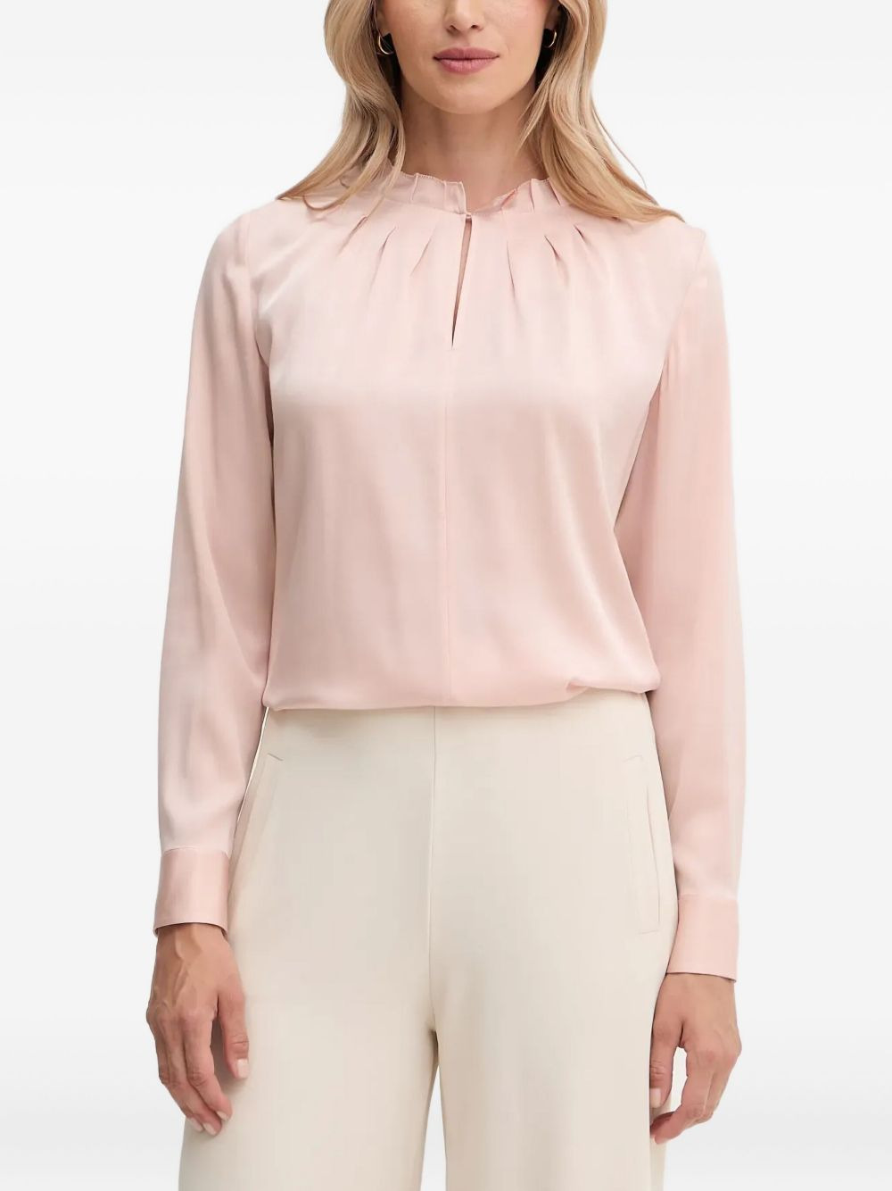 ruffled-collar blouse - 1