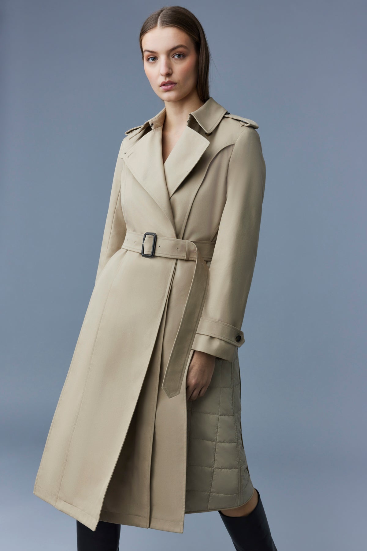 ASTRID Mixed media trench coat - 6