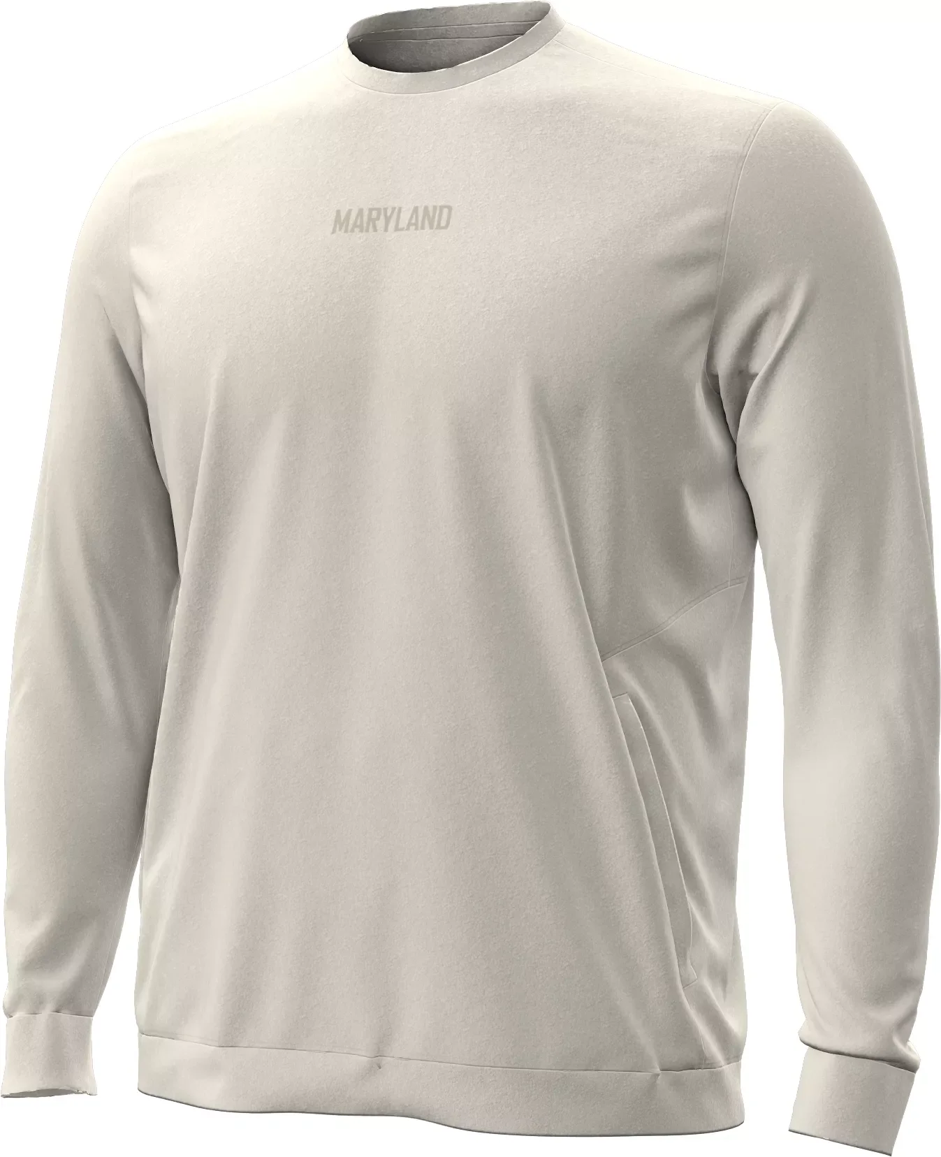 Under Armour Men's Maryland Terrapins Stone Meridian Cold Weather Crew Pullover Sweatshirt - 1