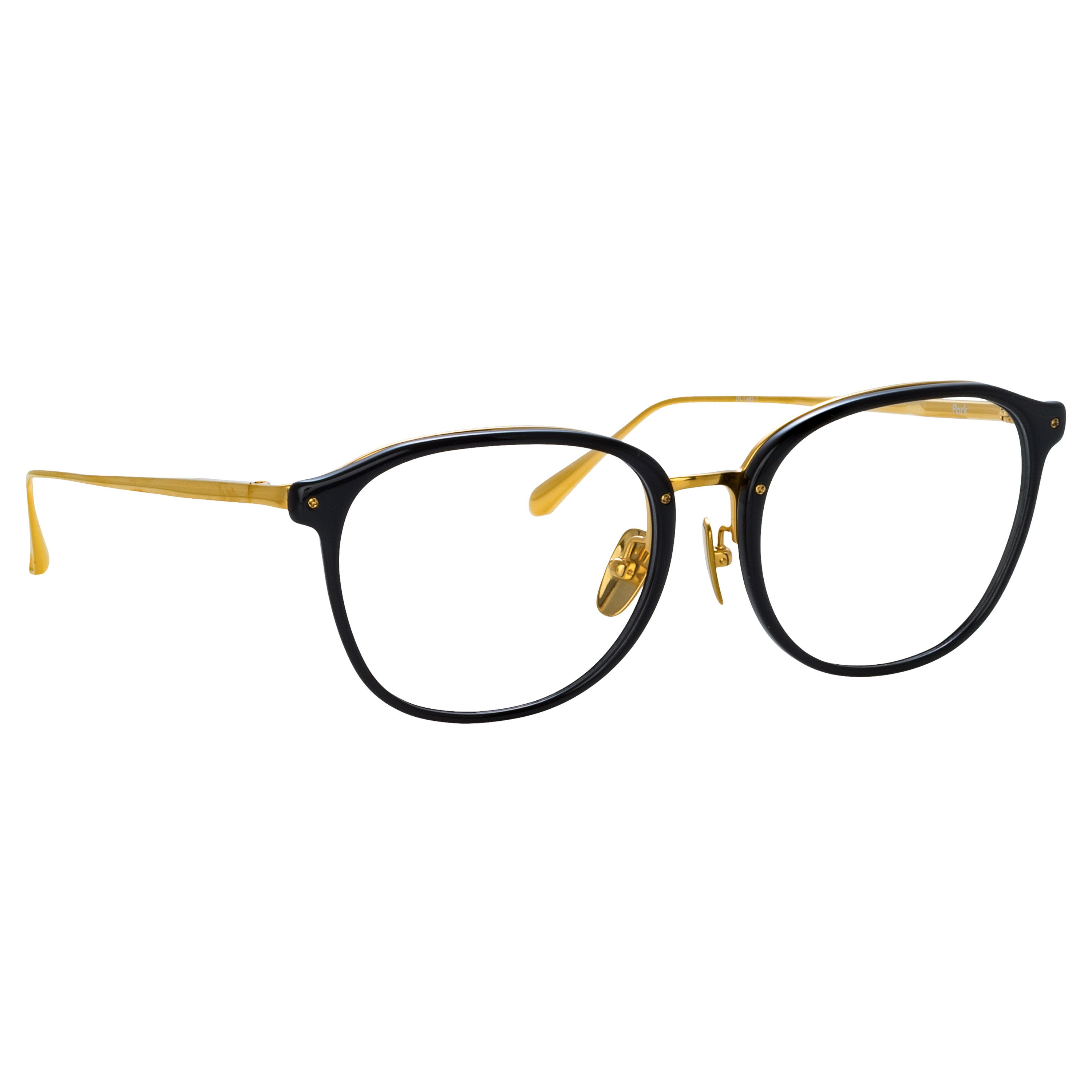 MEN'S PARK OPTICAL D-FRAME IN BLACK AND YELLOW GOLD - 5