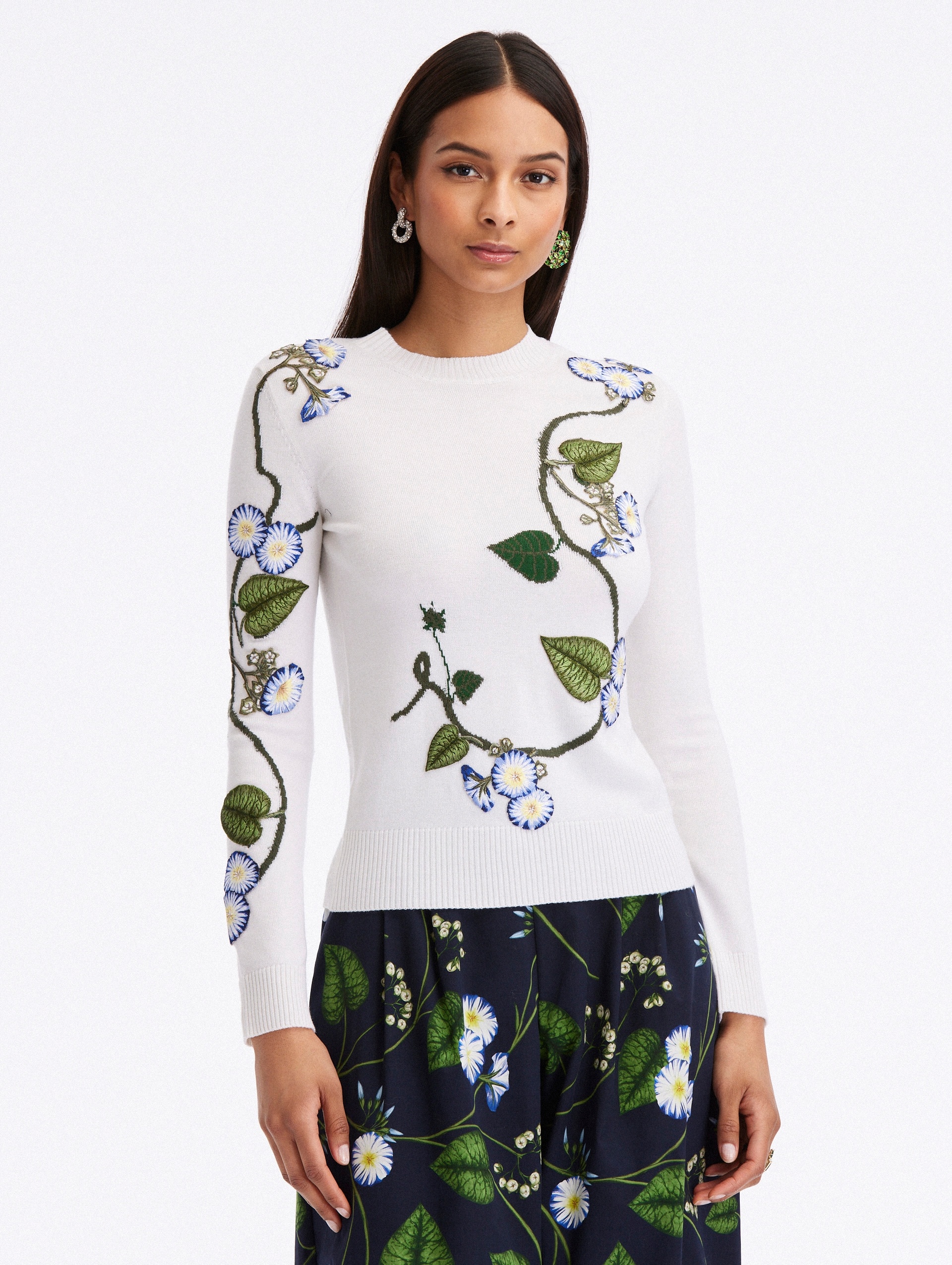 MORNING GLORY THREADWORK PULLOVER - 1