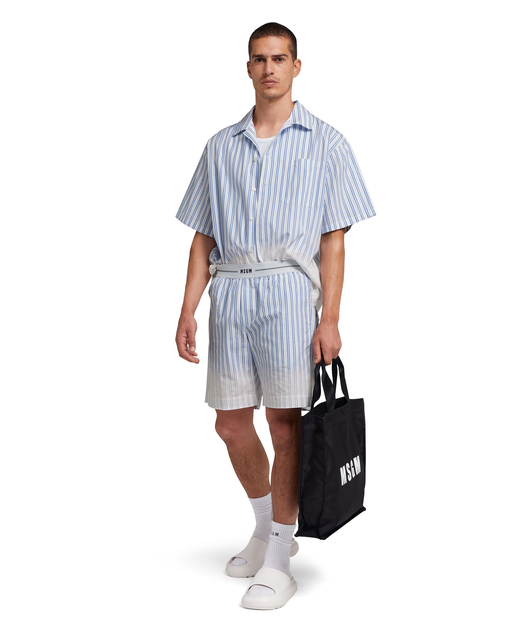 Poplin bowling shirt with faded treatment - 5