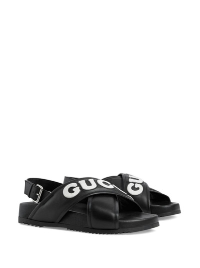 GUCCI Gucci crisscross leather sandals outlook