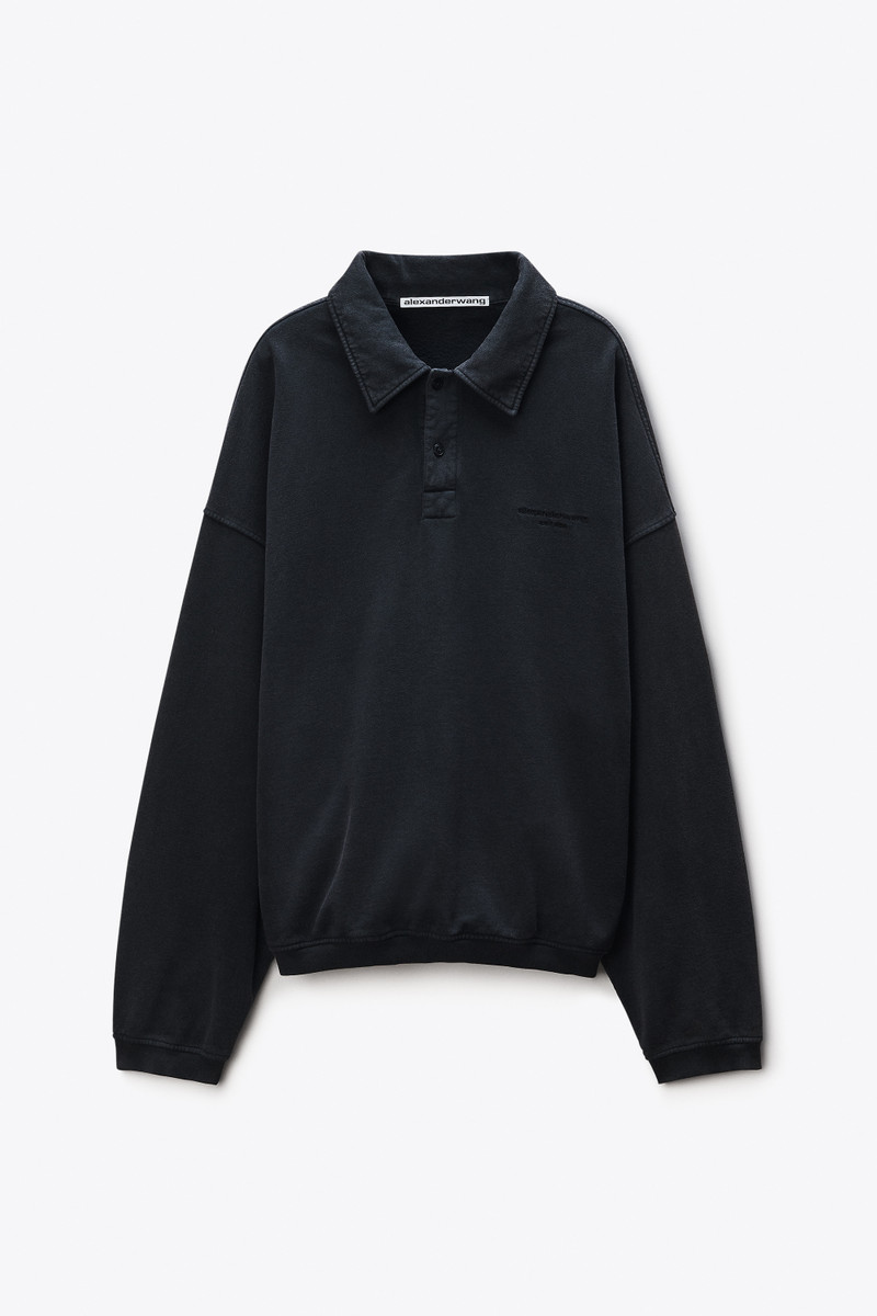 Long Sleeve Polo in Cotton Oversized 1