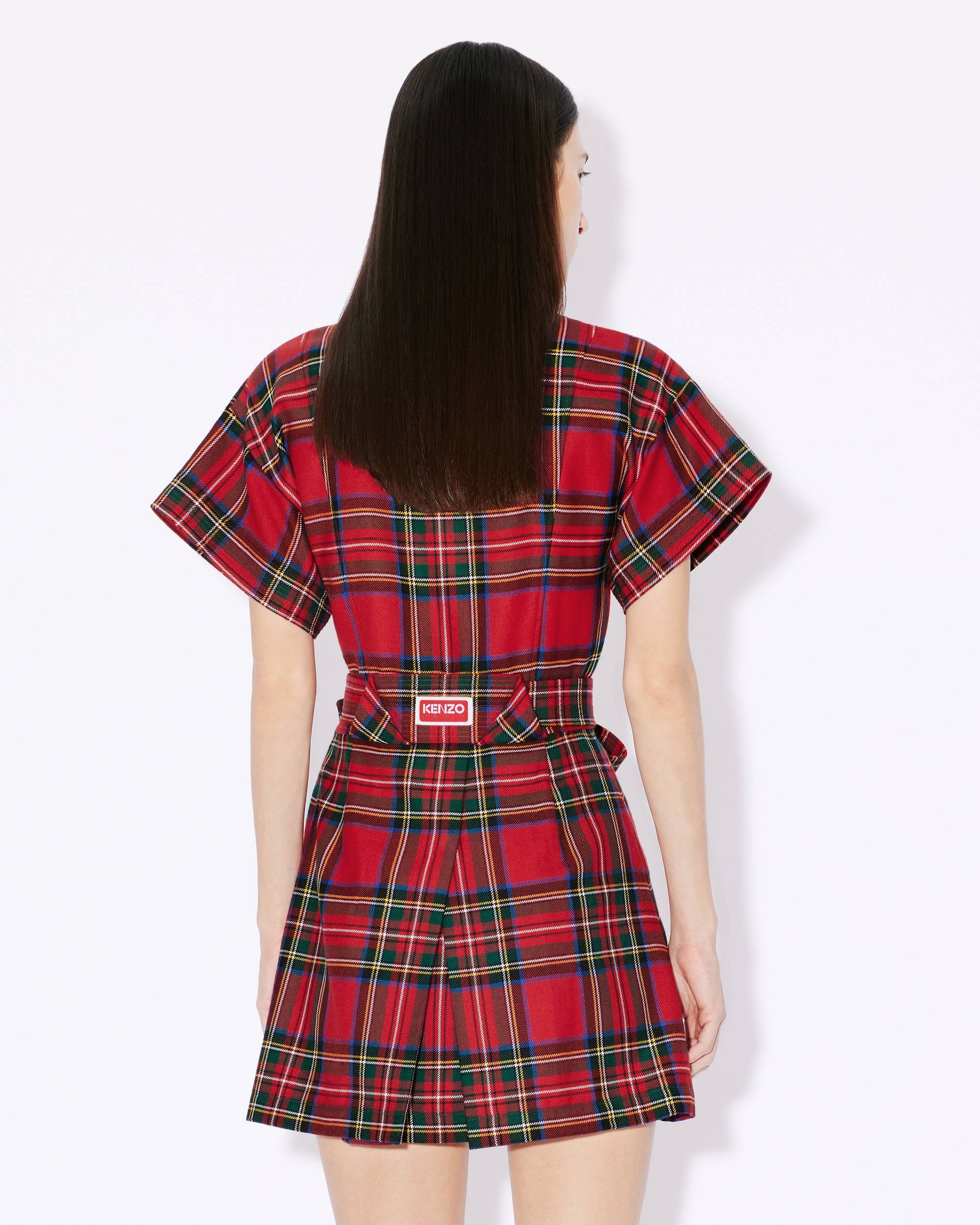 Short checked kimono dress - 5