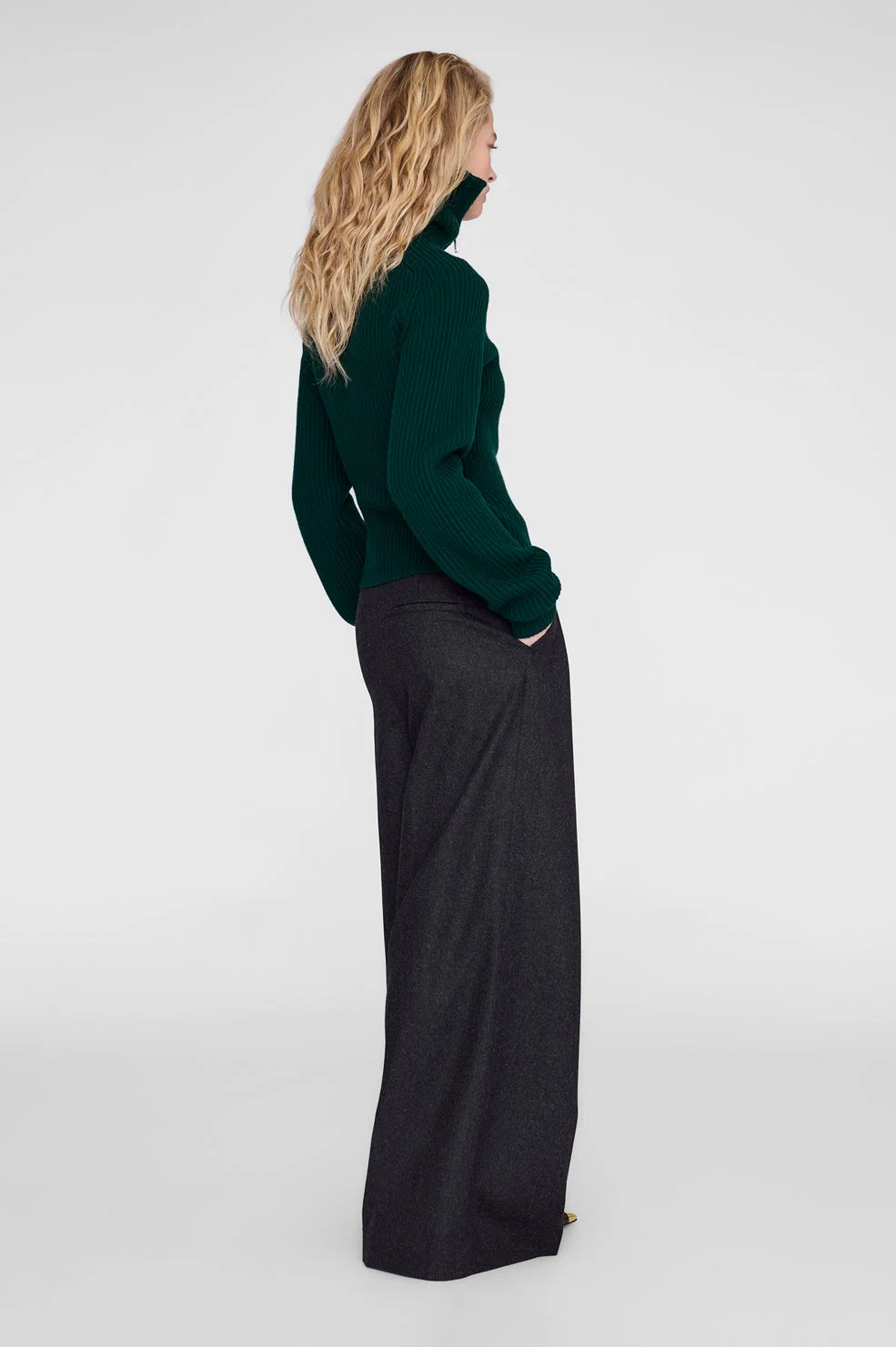 June Trucker Collar Sweater - Deep Emerald - 1